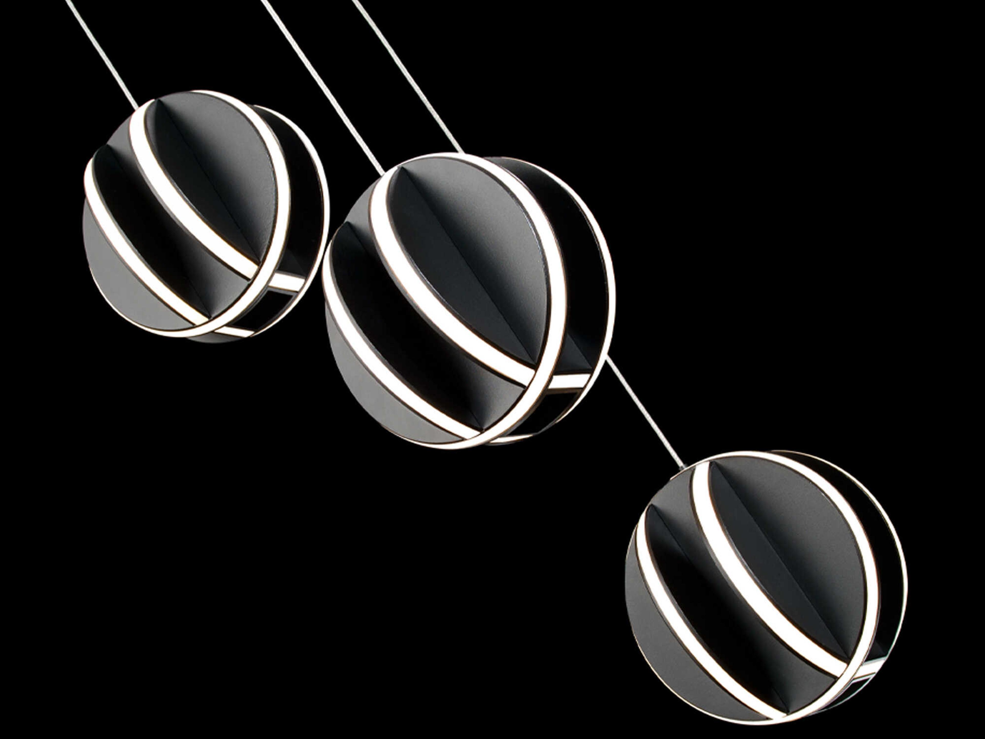Modern Forms Carillion 3-Light Black LED Globe Mini Pendant
