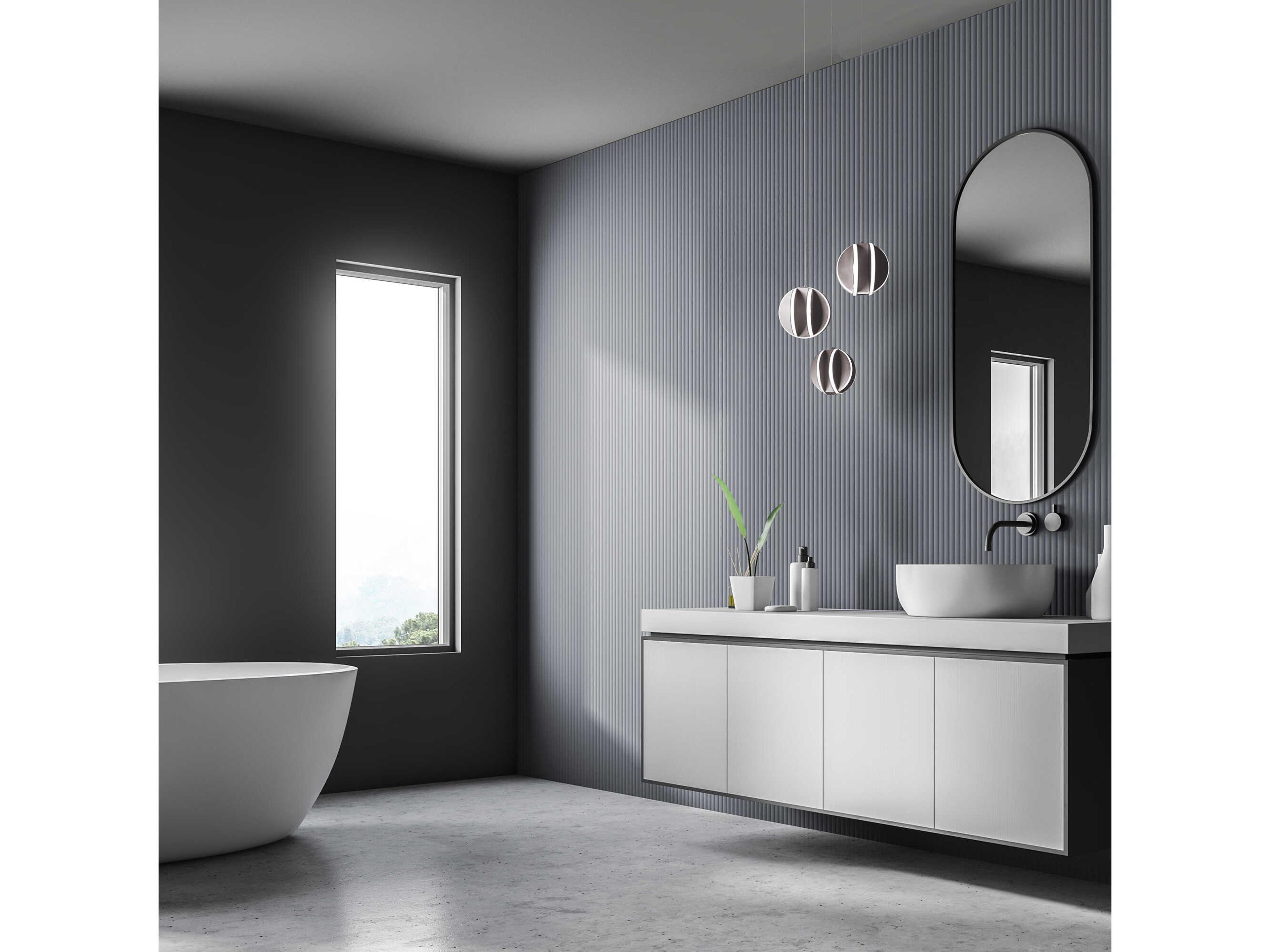 Modern Forms Carillion 3-Light Brushed Nickel LED Globe Mini Pendant