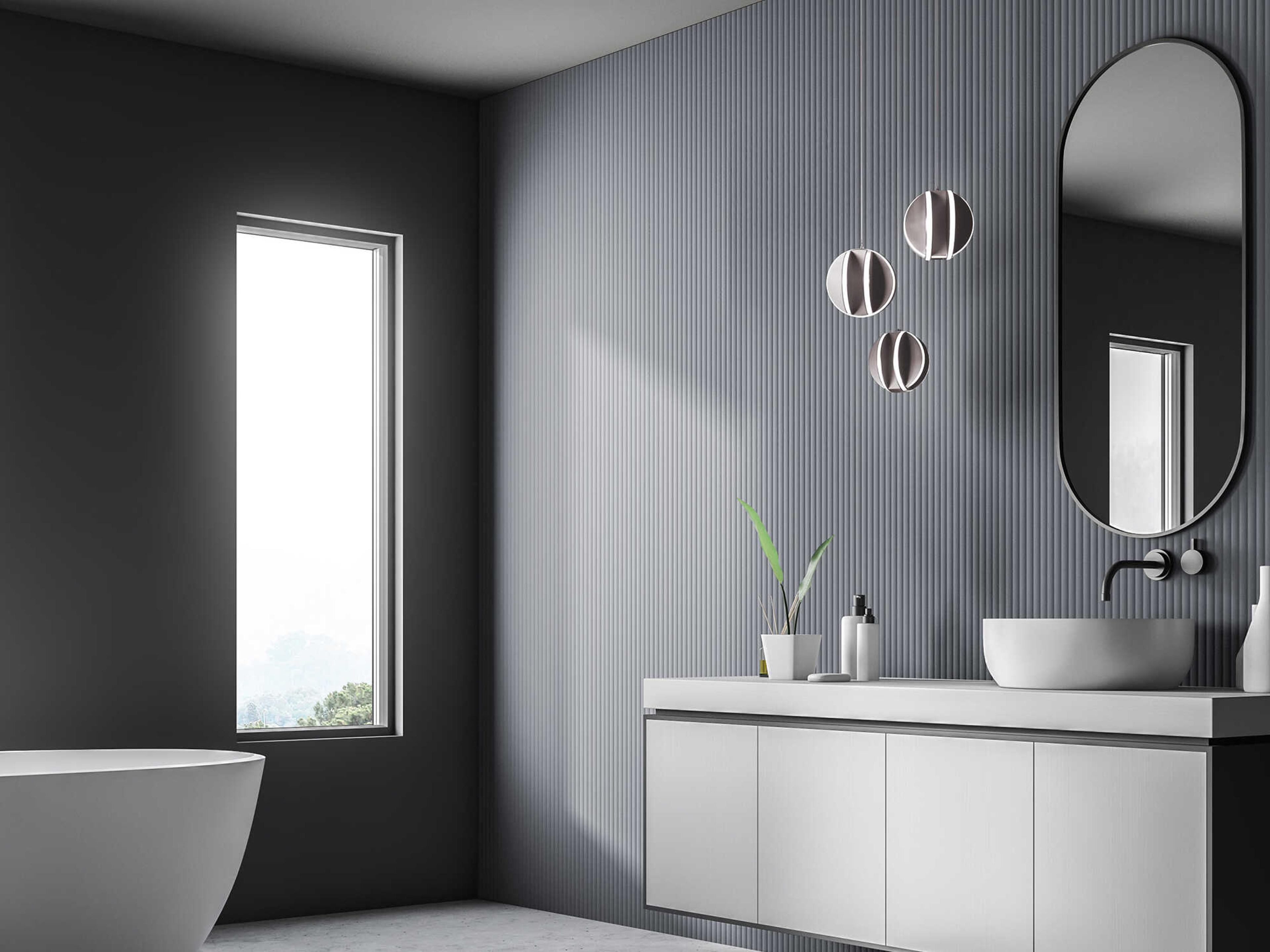 Modern Forms Carillion 3-Light Brushed Nickel LED Globe Mini Pendant