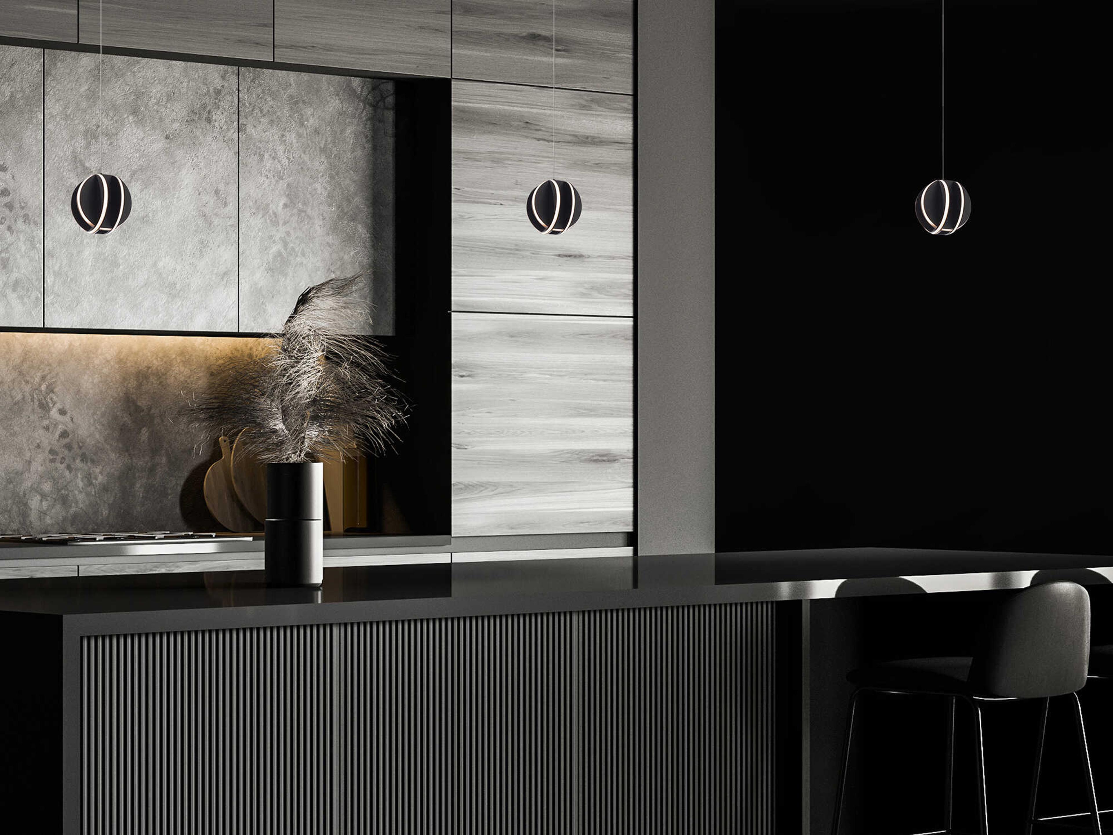 Modern Forms Carillion 1-Light Black LED Globe Mini Pendant