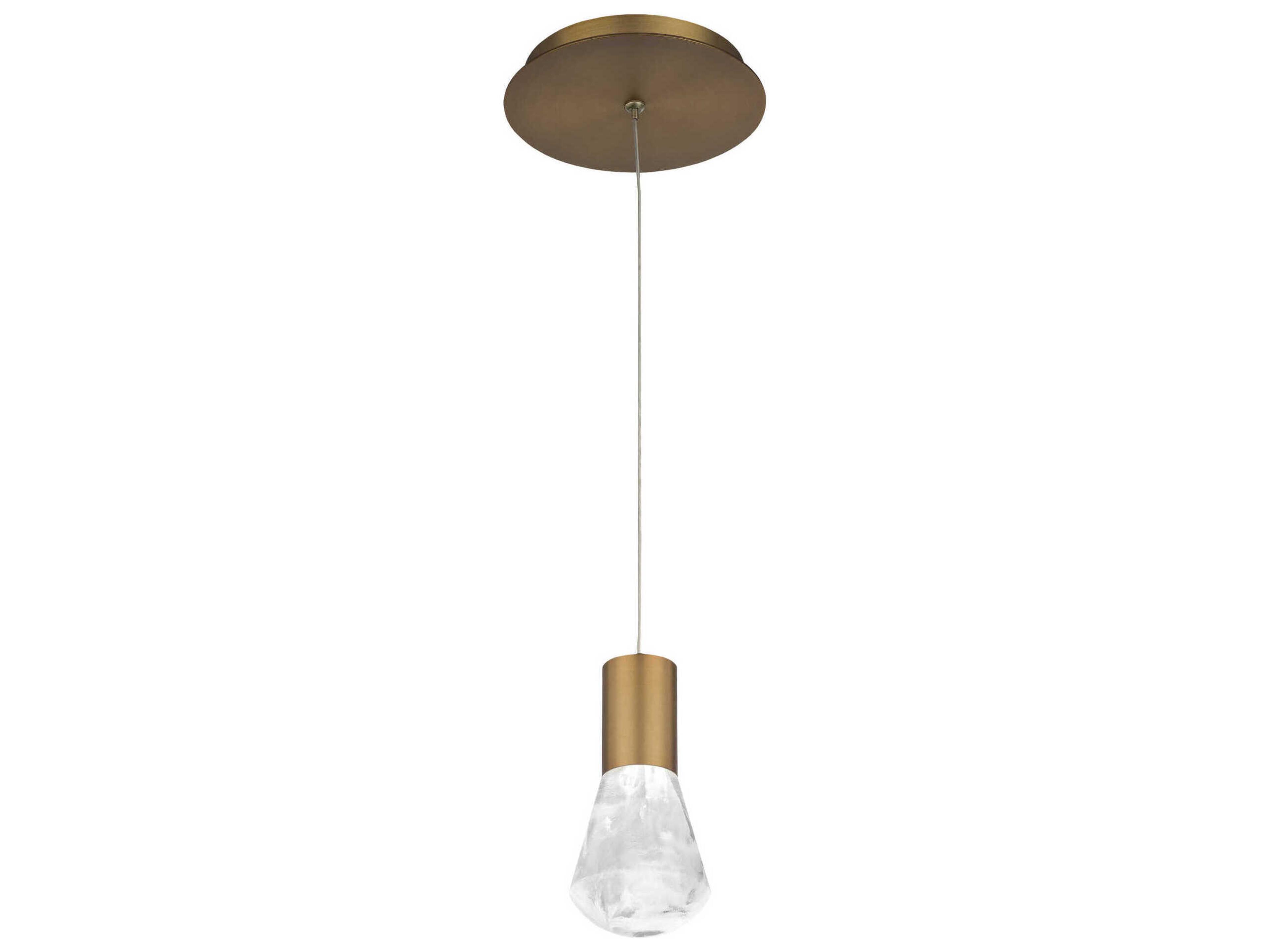 Plum 1-Light Aged Brass LED Mini Pendant