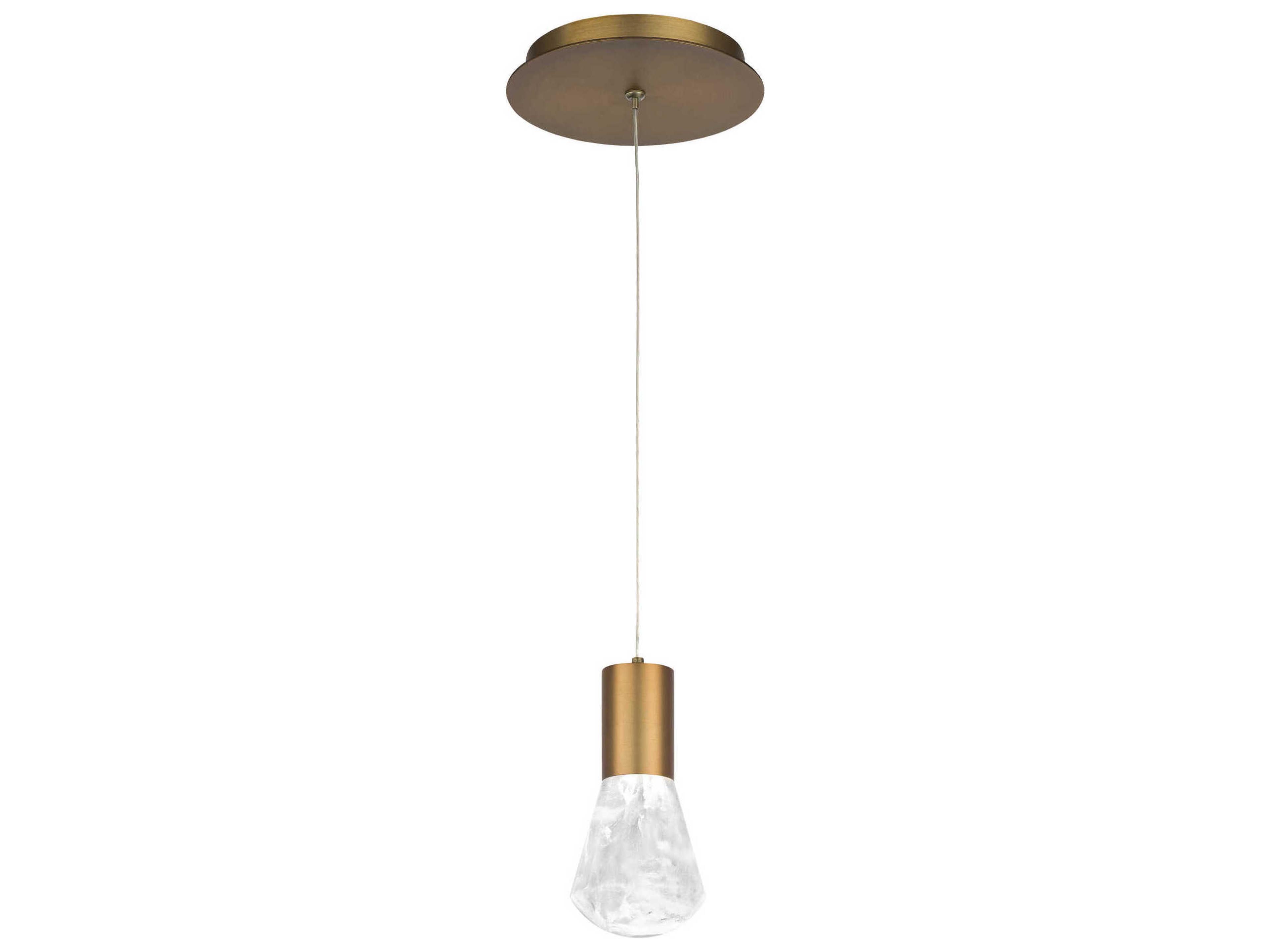 Modern Forms Plum 1-Light Aged Brass LED Mini Pendant