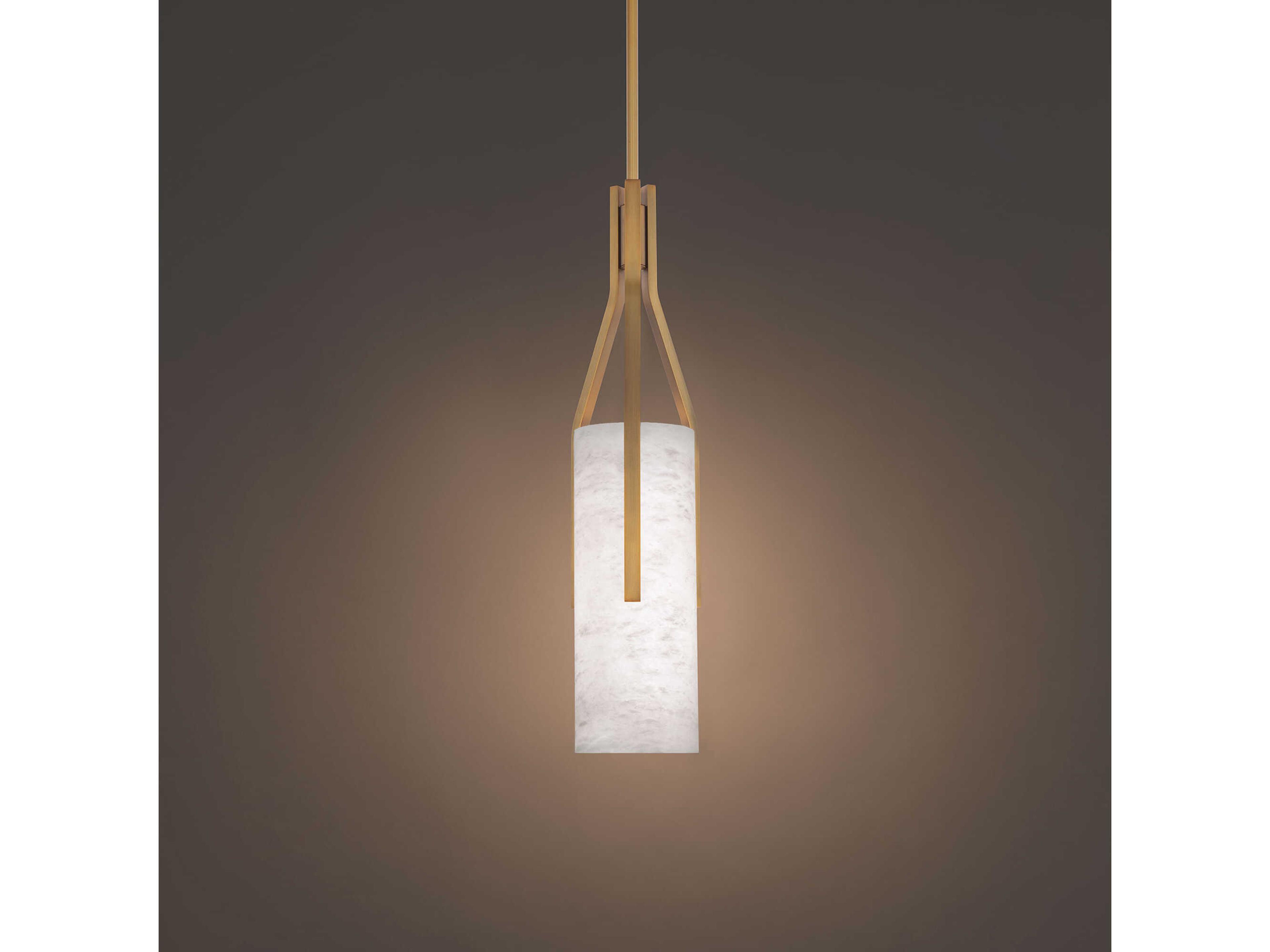 Modern Forms Firenze 1-Light Aged Brass LED Cylinder Mini Pendant