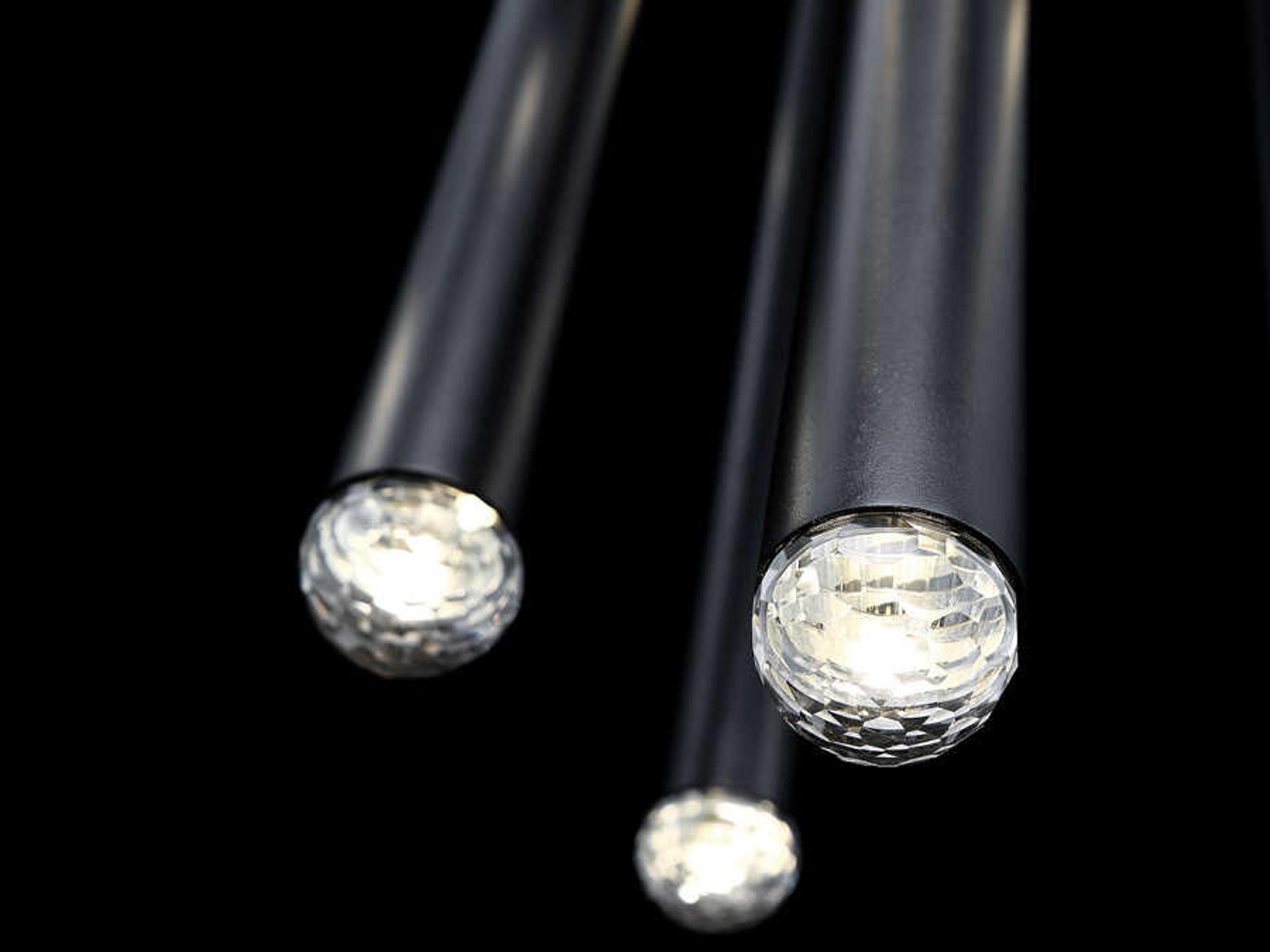 Modern Forms Cascade 3-Light Black Crystal LED Mini Pendant