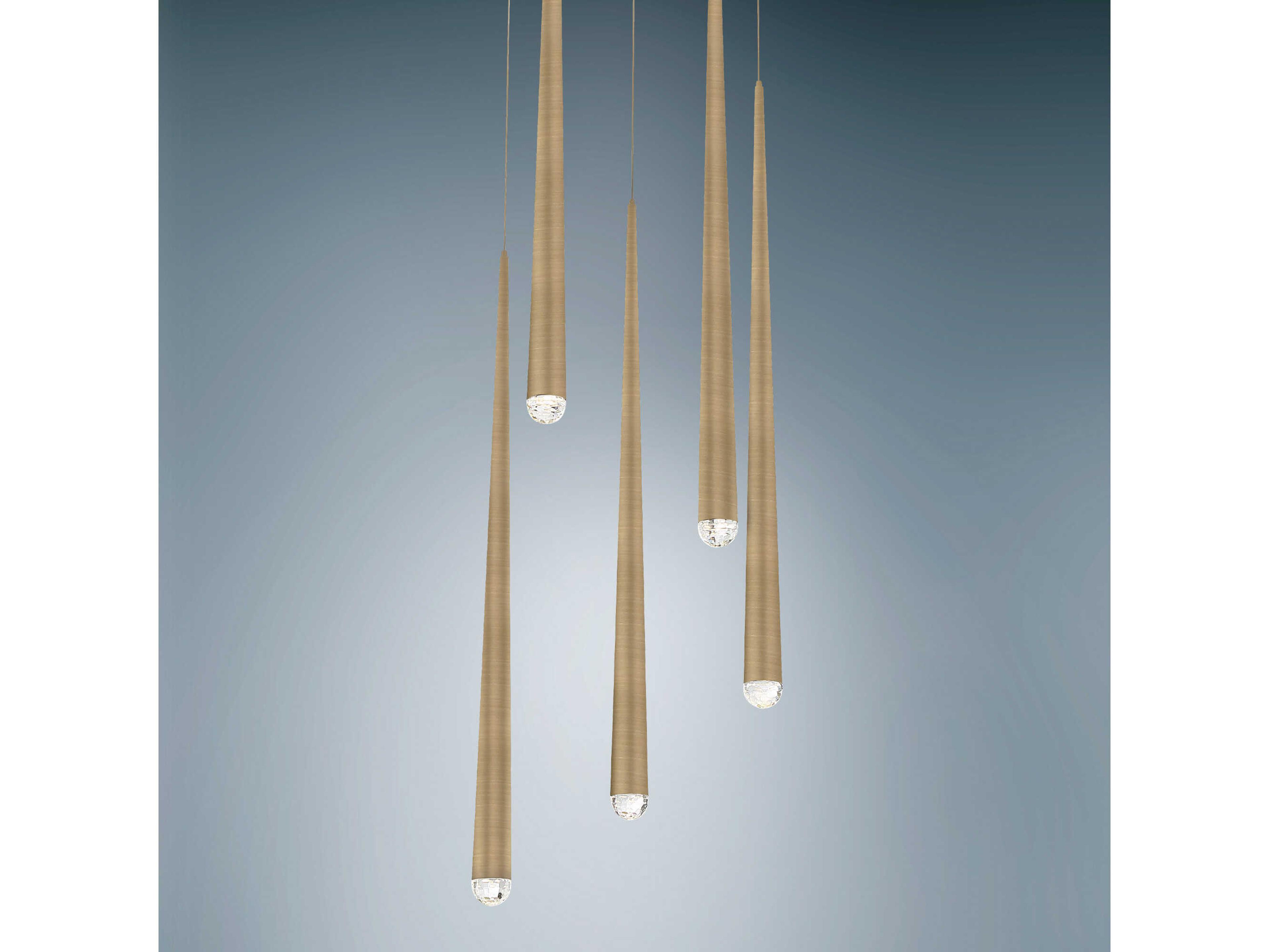 Modern Forms Cascade 5-Light Aged Brass Crystal LED Pendant
