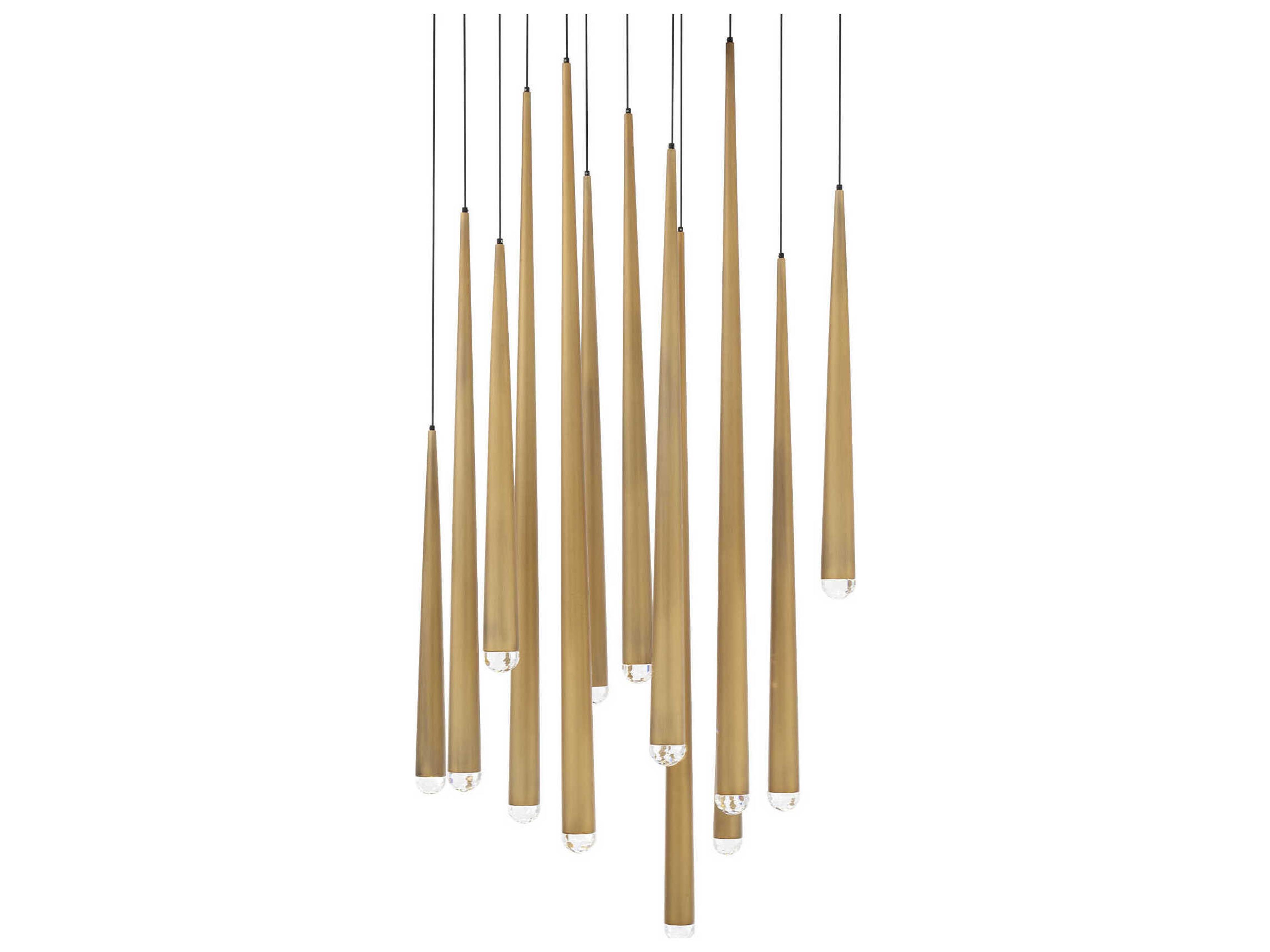 Cascade 13-Light Aged Brass Linear Pendant