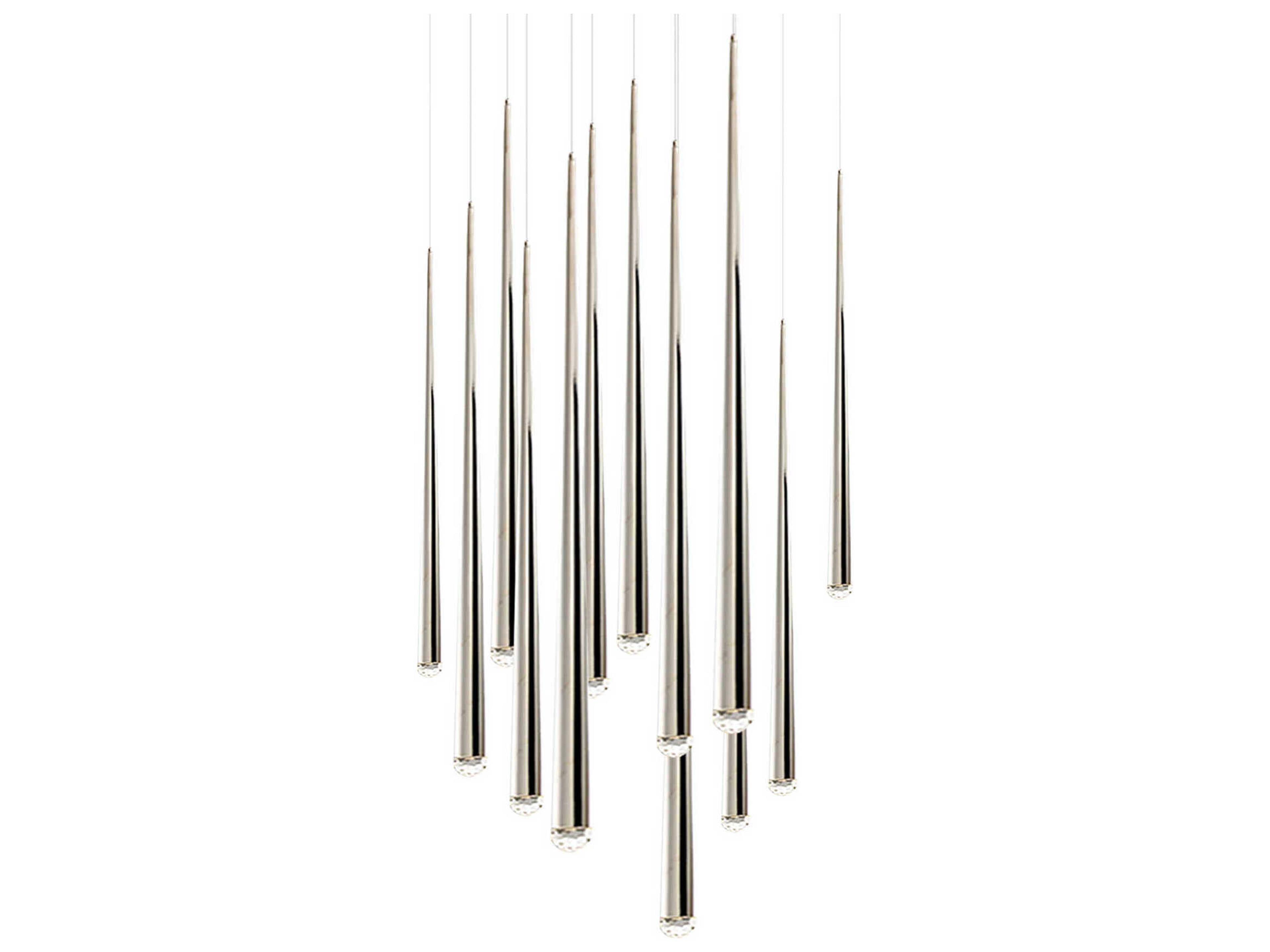 Cascade 13-Light Polished Nickel Linear Pendant