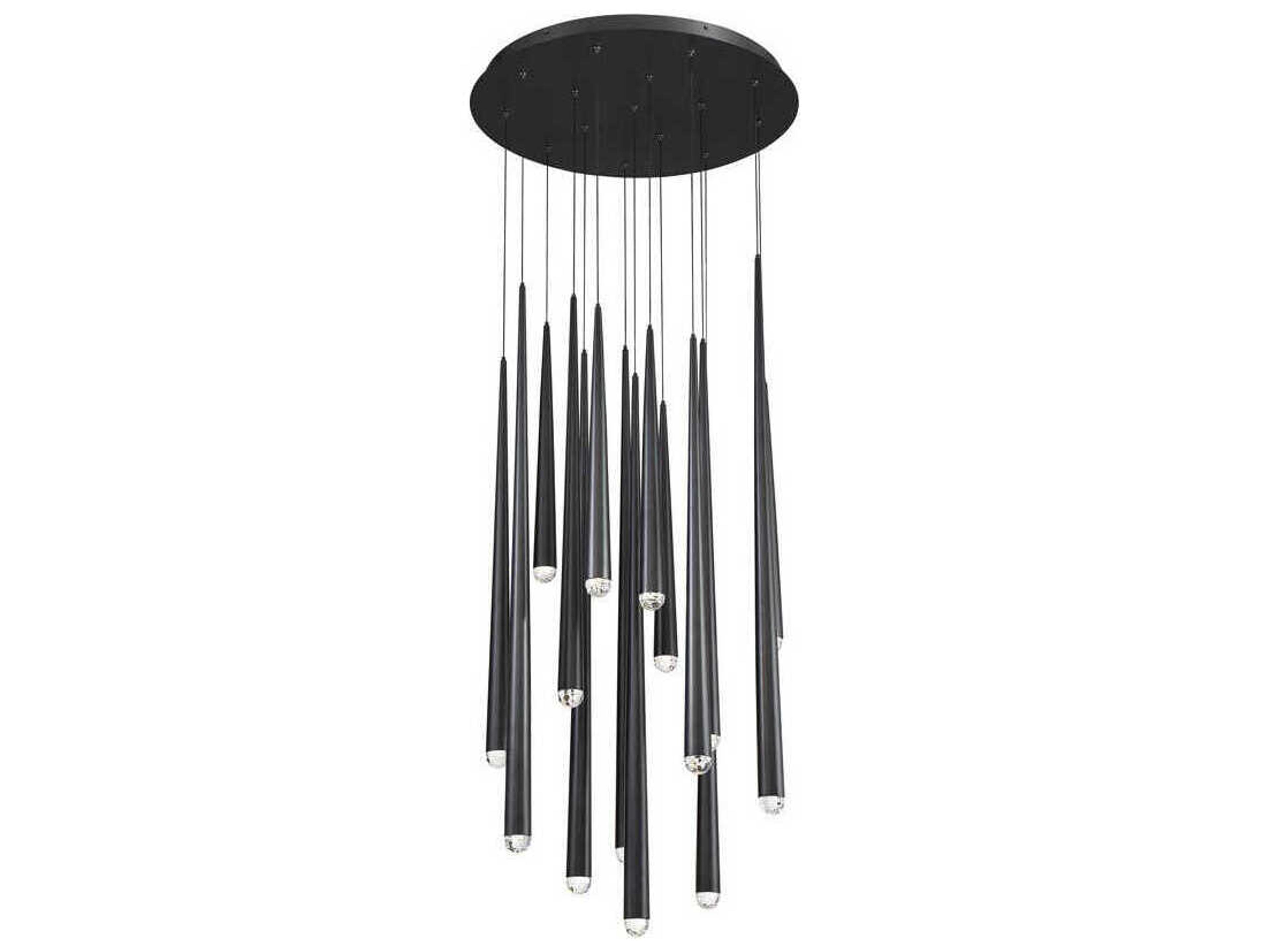 Modern Forms Cascade 15-Light Black Crystal LED Pendant