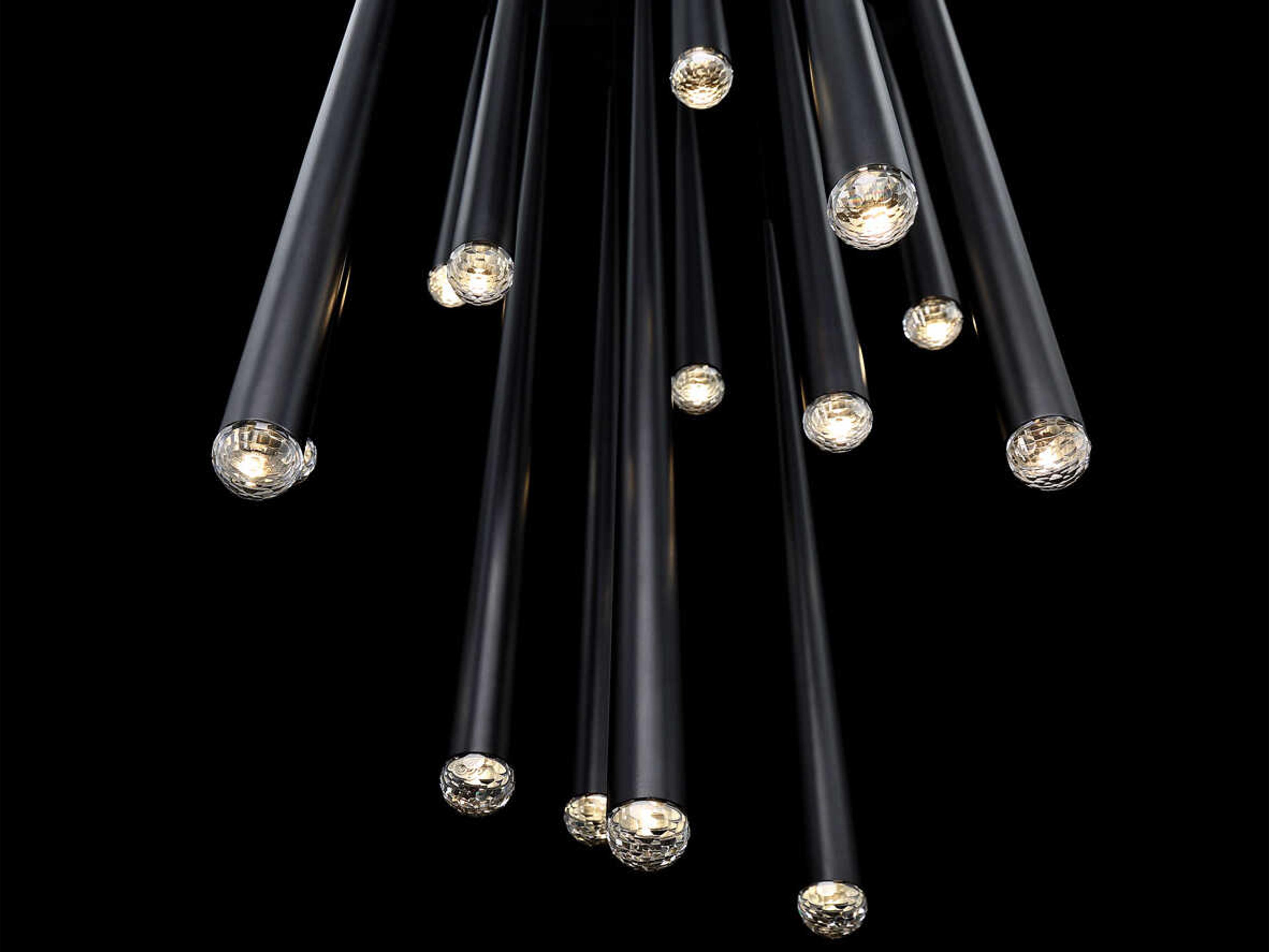 Modern Forms Cascade 15-Light Black Crystal LED Pendant