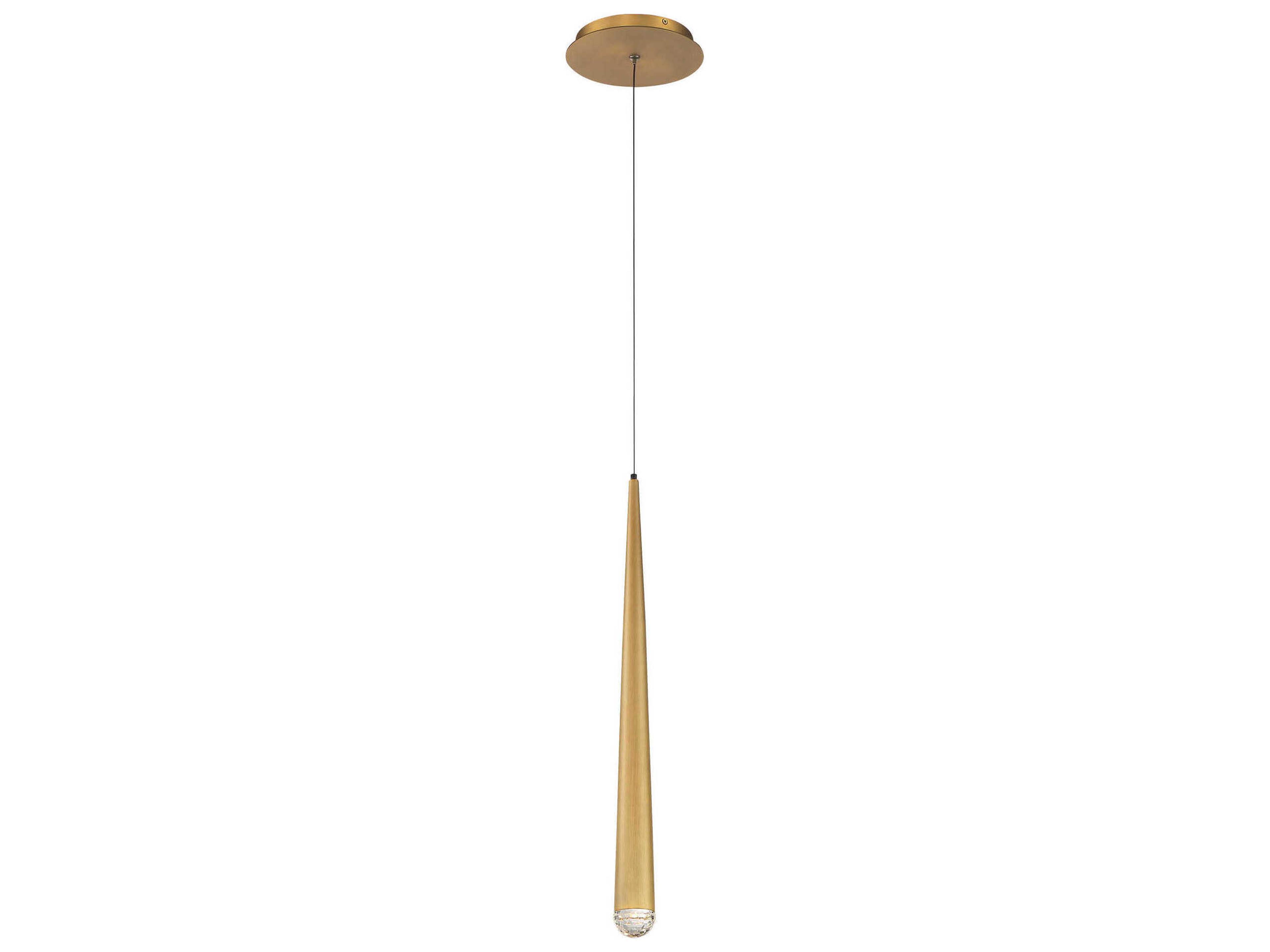 Cascade LED Mini Pendant in Aged Brass
