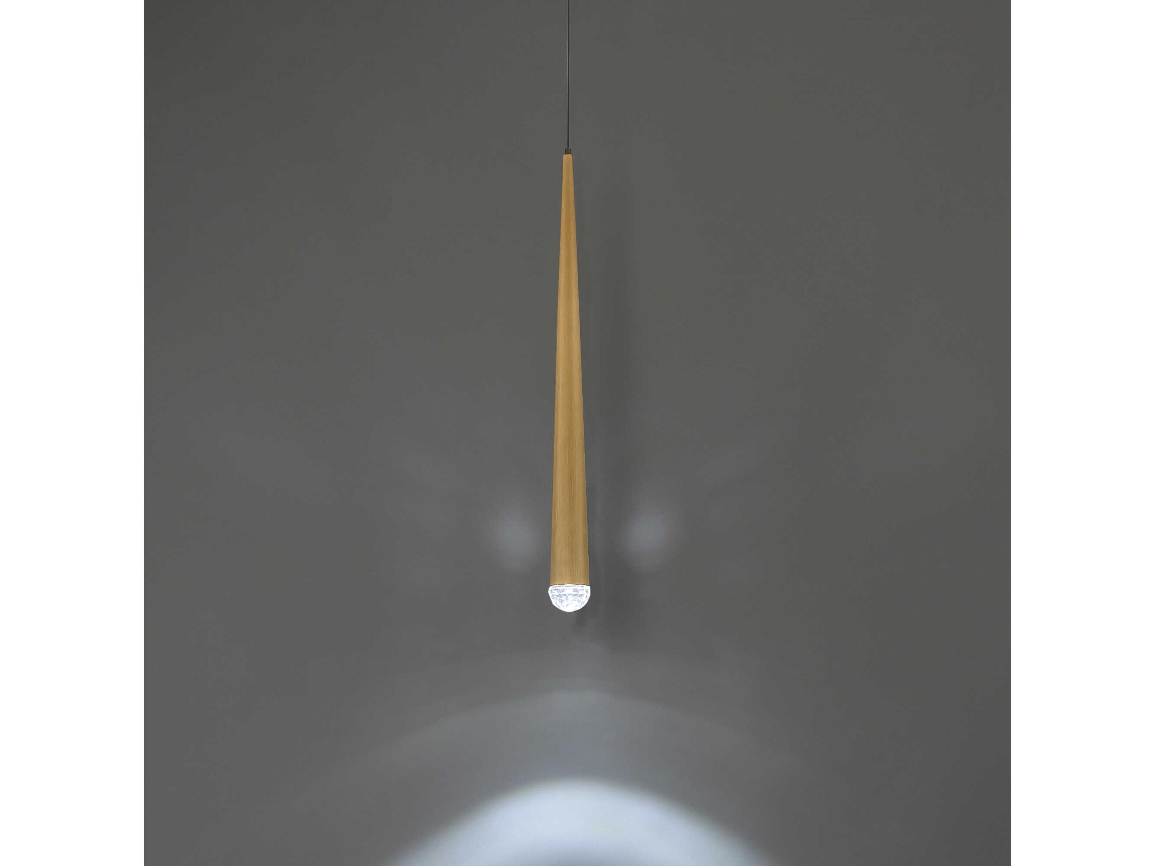 Modern Forms Cascade 1-Light Aged Brass Crystal LED Mini Pendant