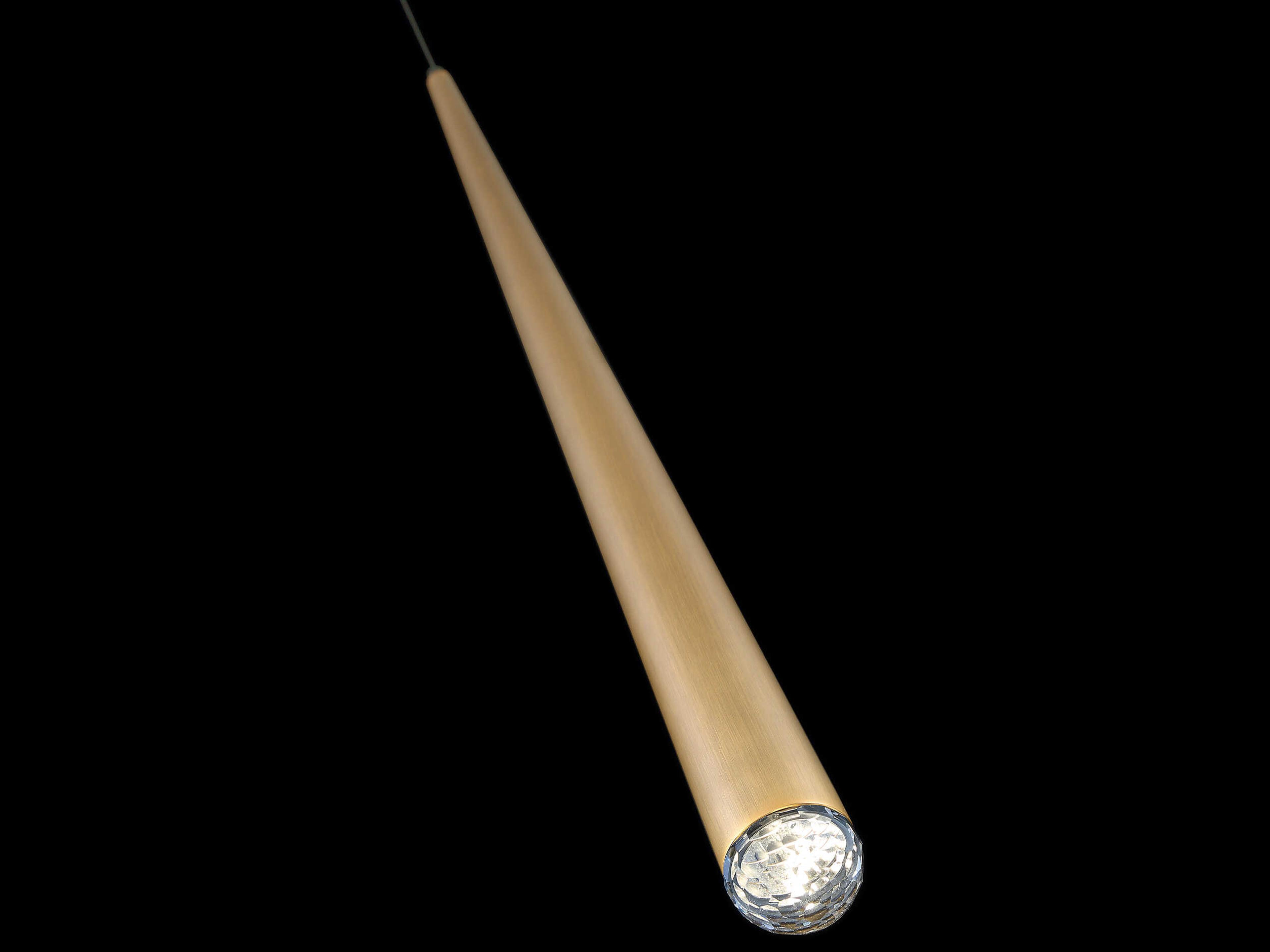 Modern Forms Cascade 1-Light Aged Brass Crystal LED Mini Pendant