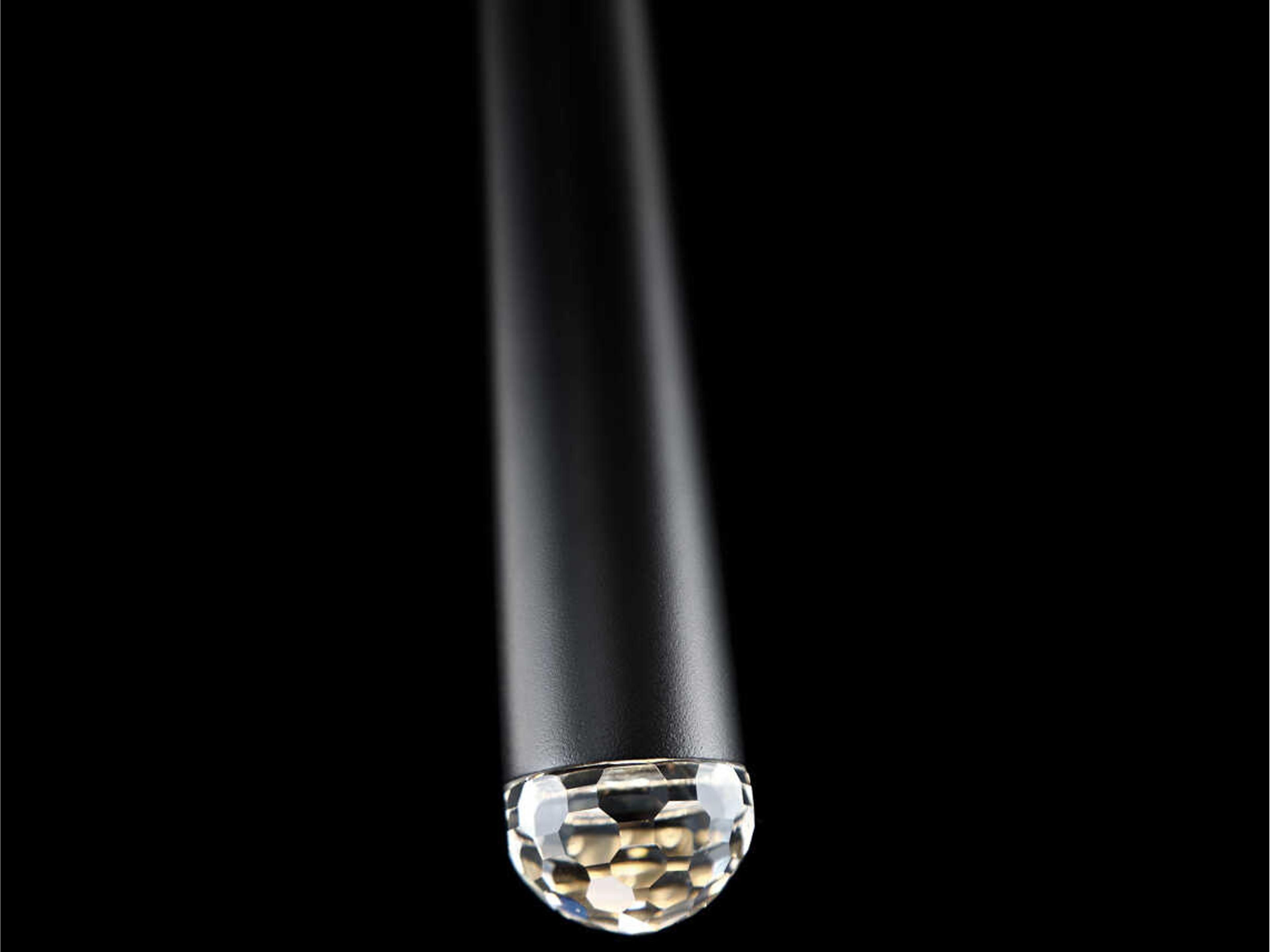 Modern Forms Cascade 1-Light Black Crystal LED Mini Pendant