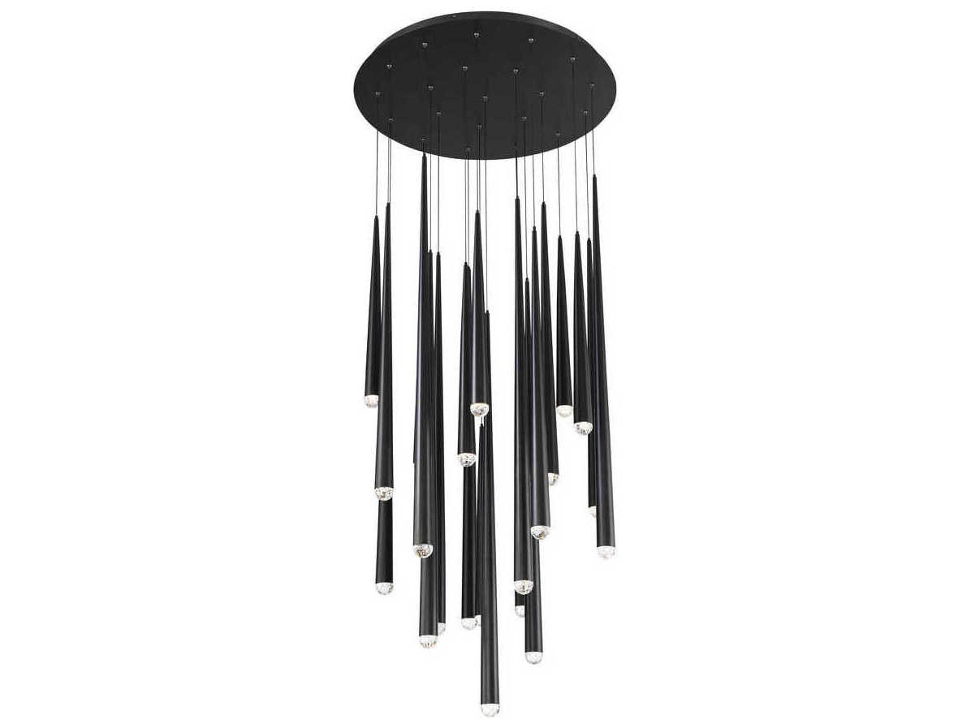 Modern Forms Cascade 21-Light Black Crystal LED Pendant