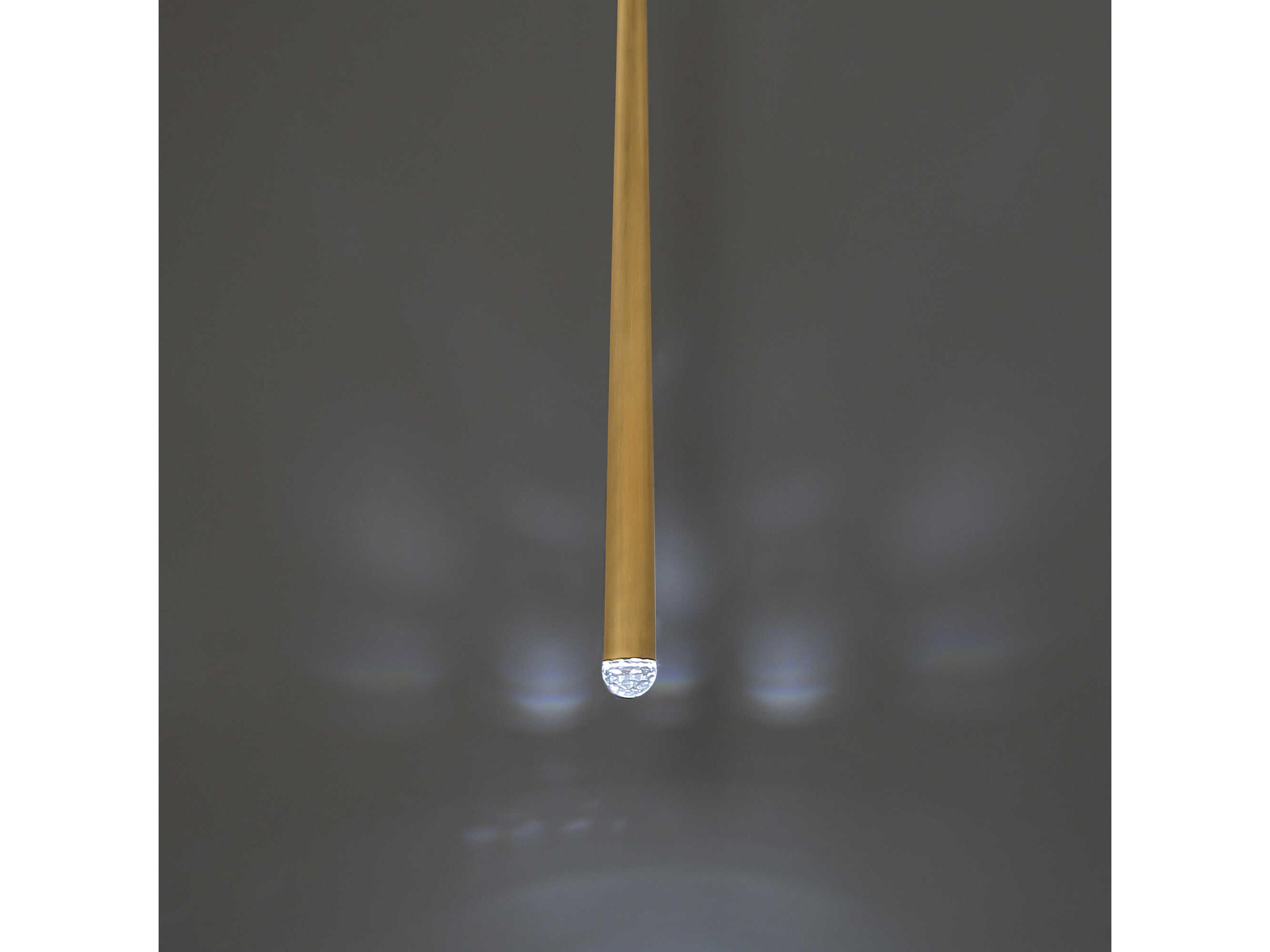 Modern Forms Cascade 1-Light Aged Brass Crystal LED Mini Pendant