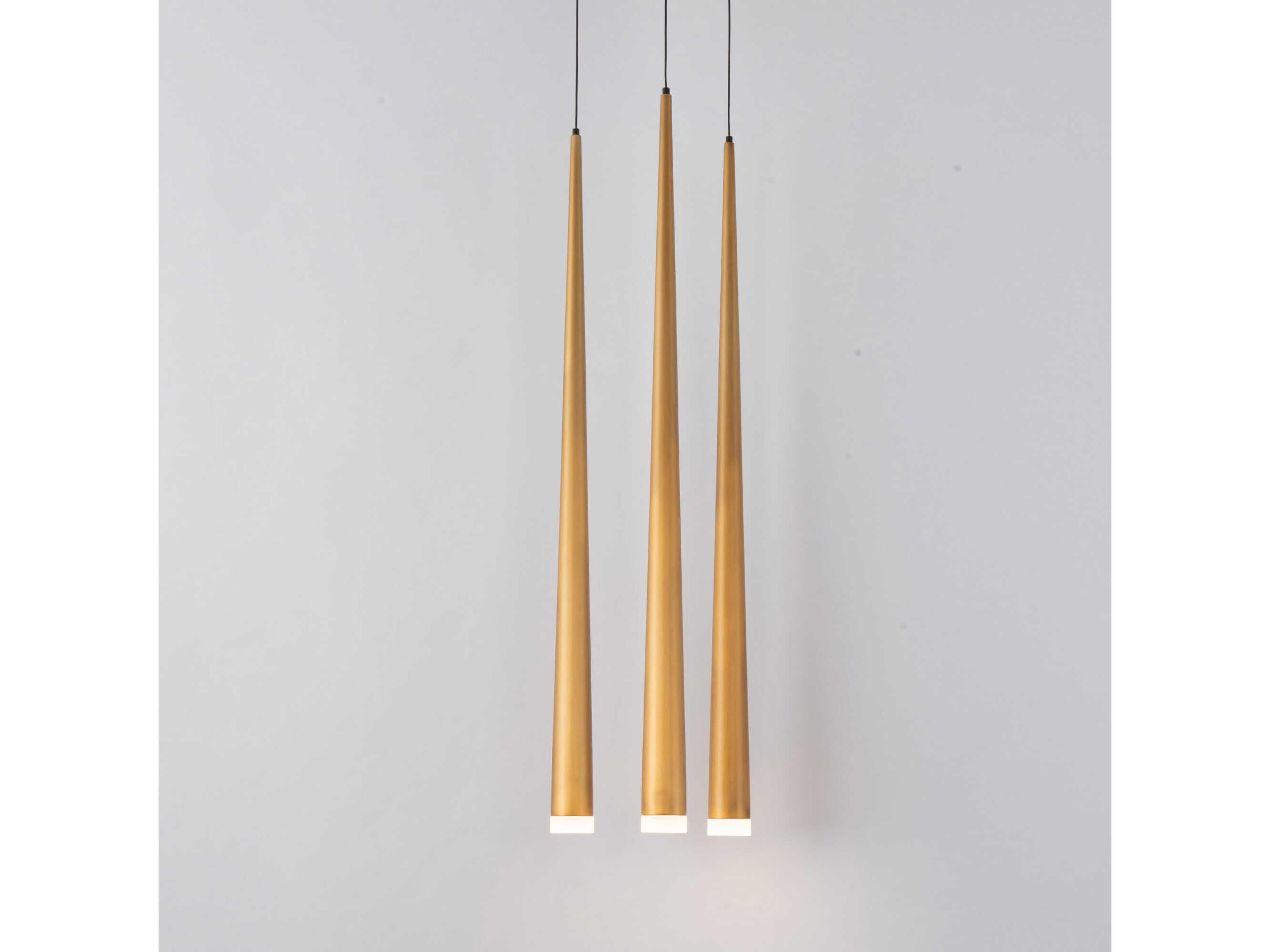 Modern Forms Cascade 3-Light Aged Brass Glass LED Mini Pendant
