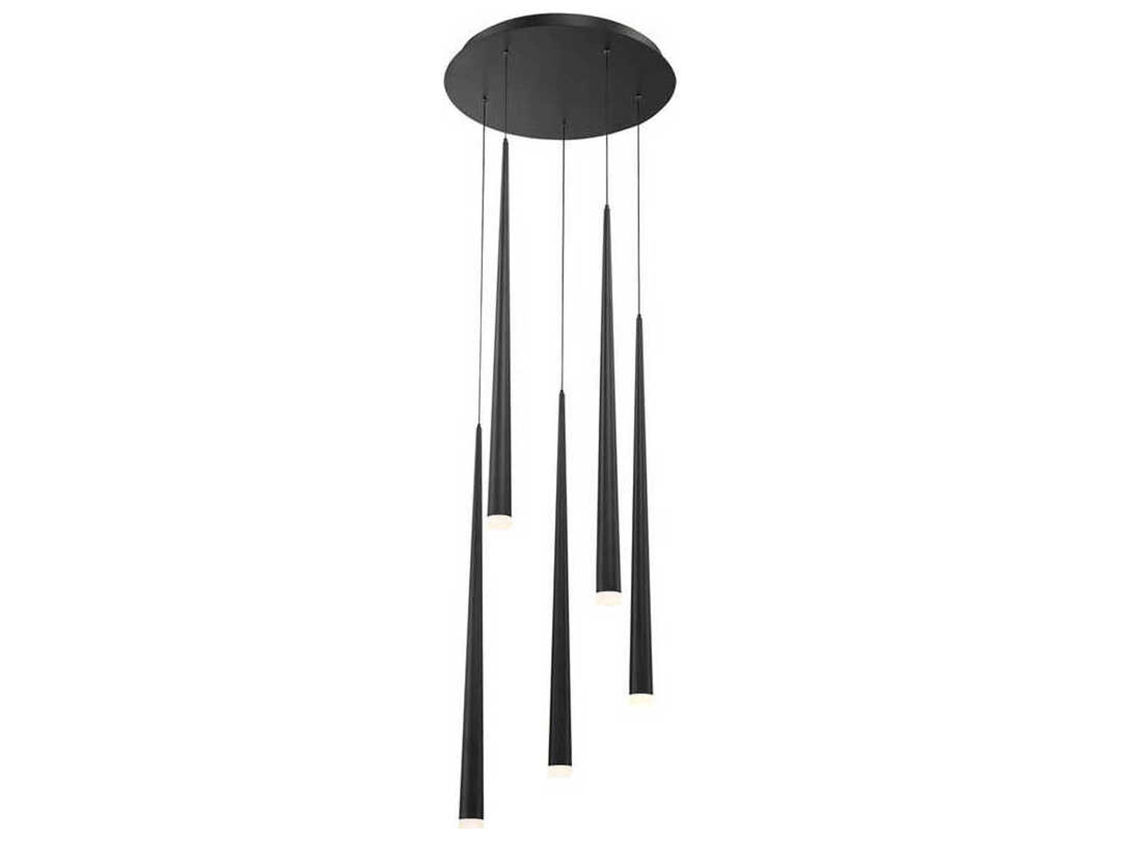 Modern Forms Cascade 5-Light Black Glass LED Pendant