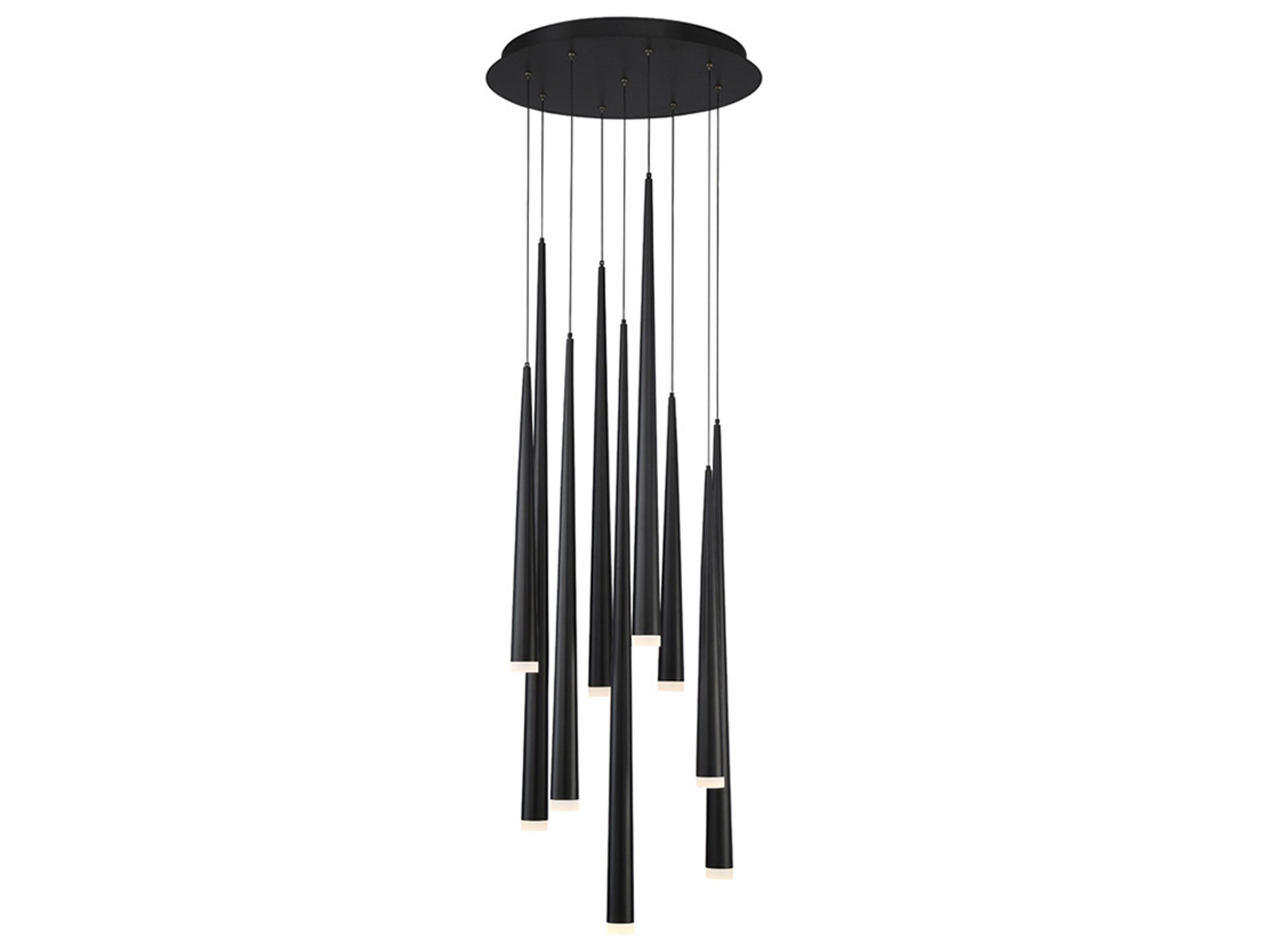 Cascade 9-Light Black Glass LED Pendant