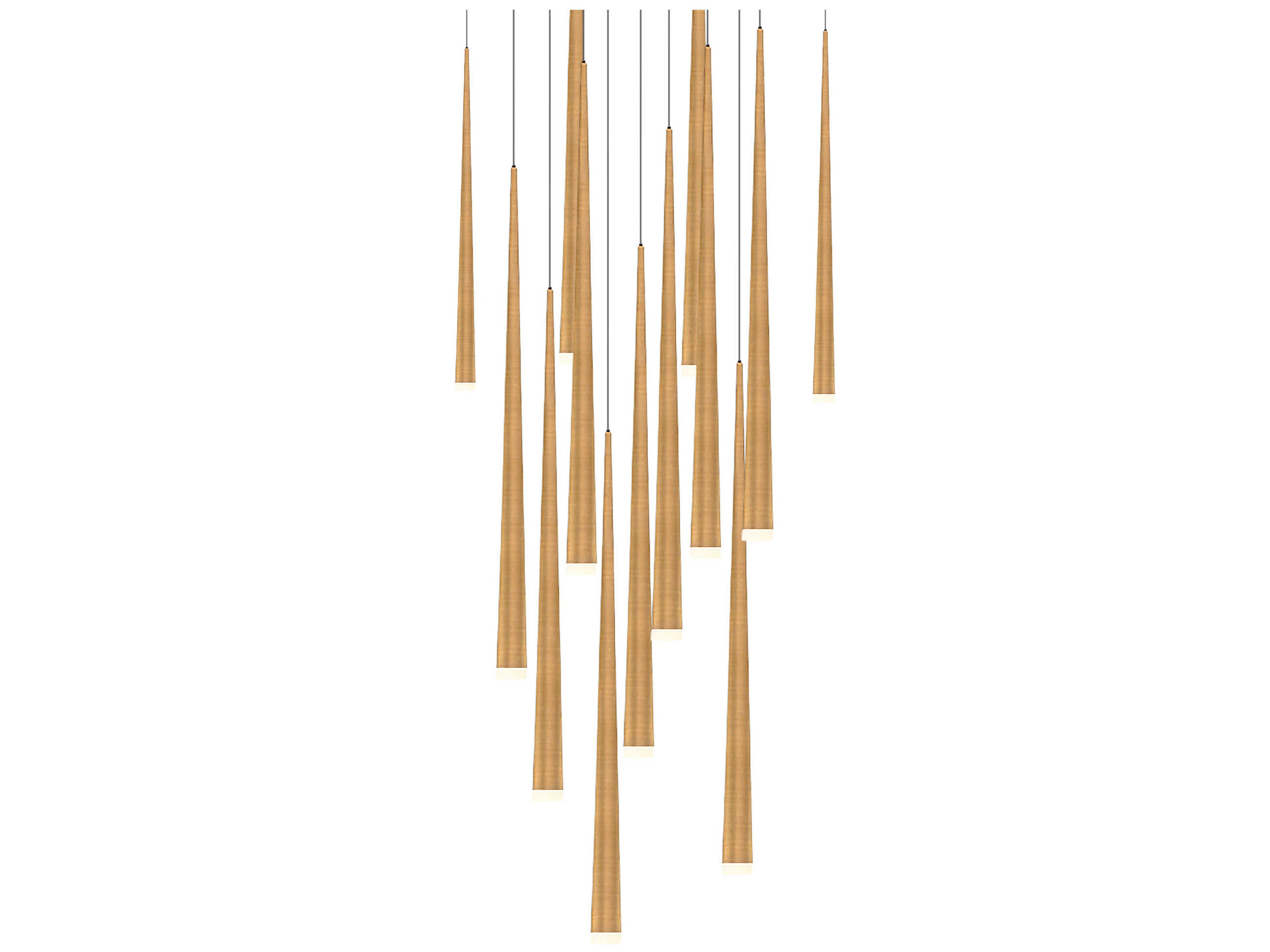 Cascade 13-Light Aged Brass Linear Pendant