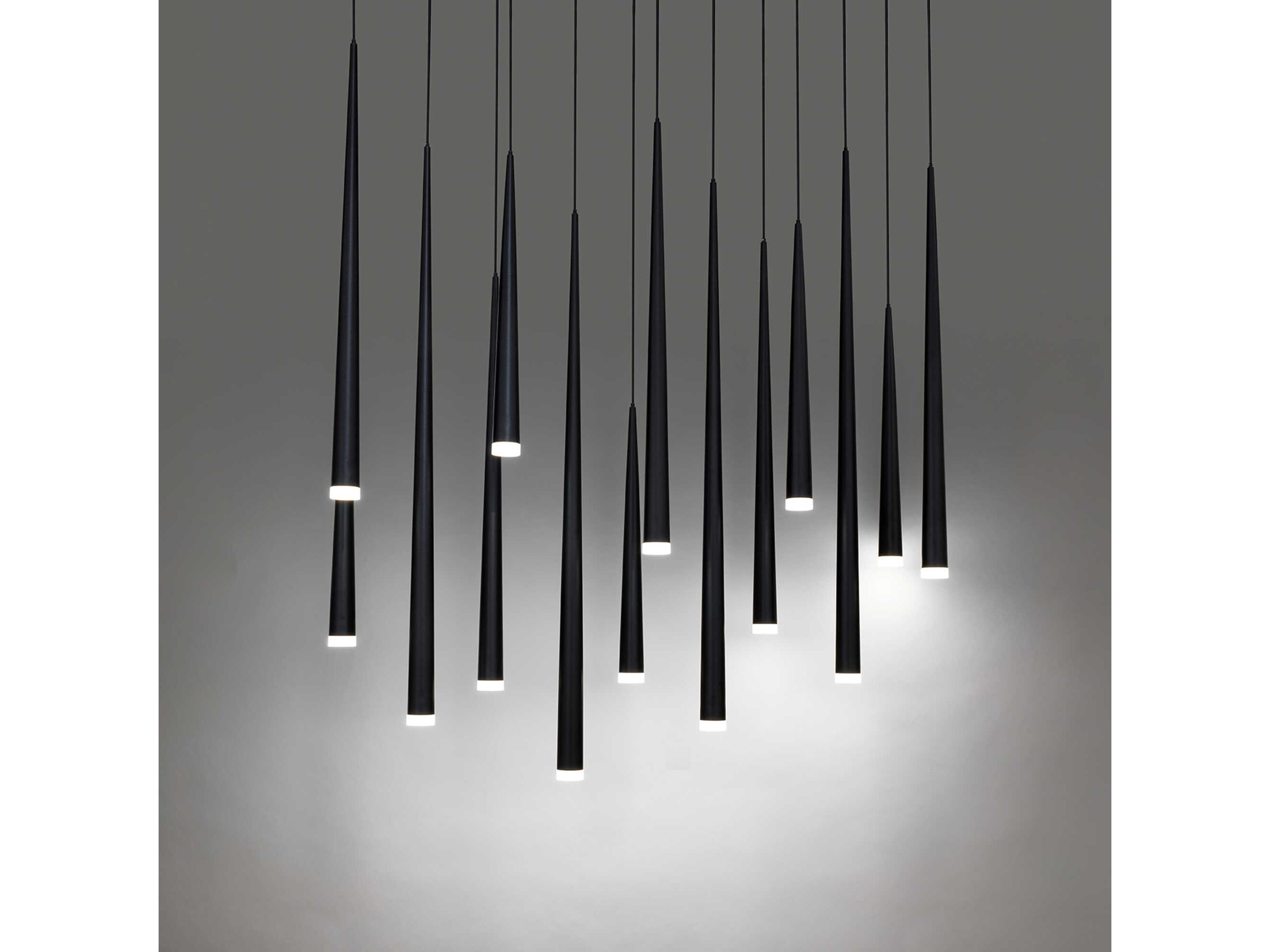Modern Forms Cascade 14-Light Black Linear Island Pendant