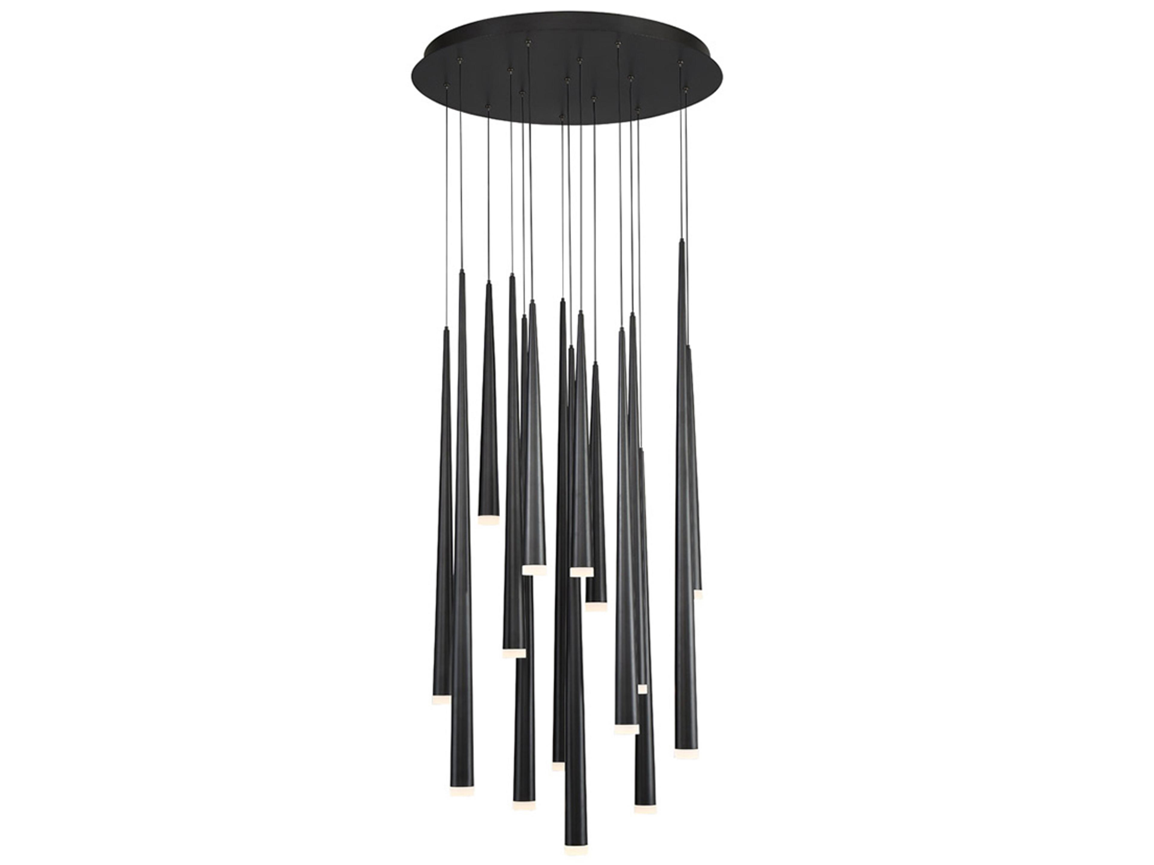 Cascade 15-Light Black Glass LED Pendant