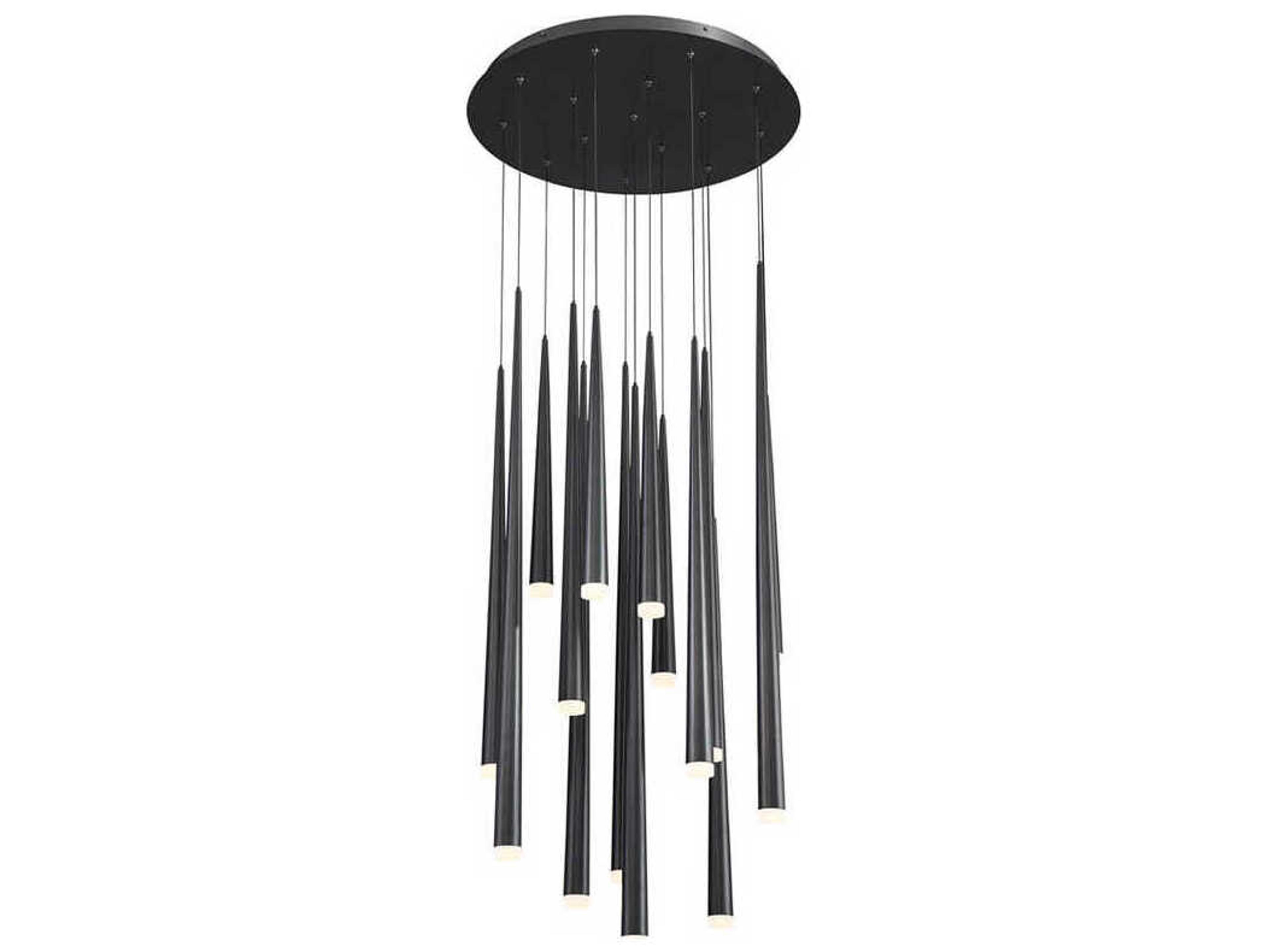 Modern Forms Cascade 15-Light Black Glass LED Pendant