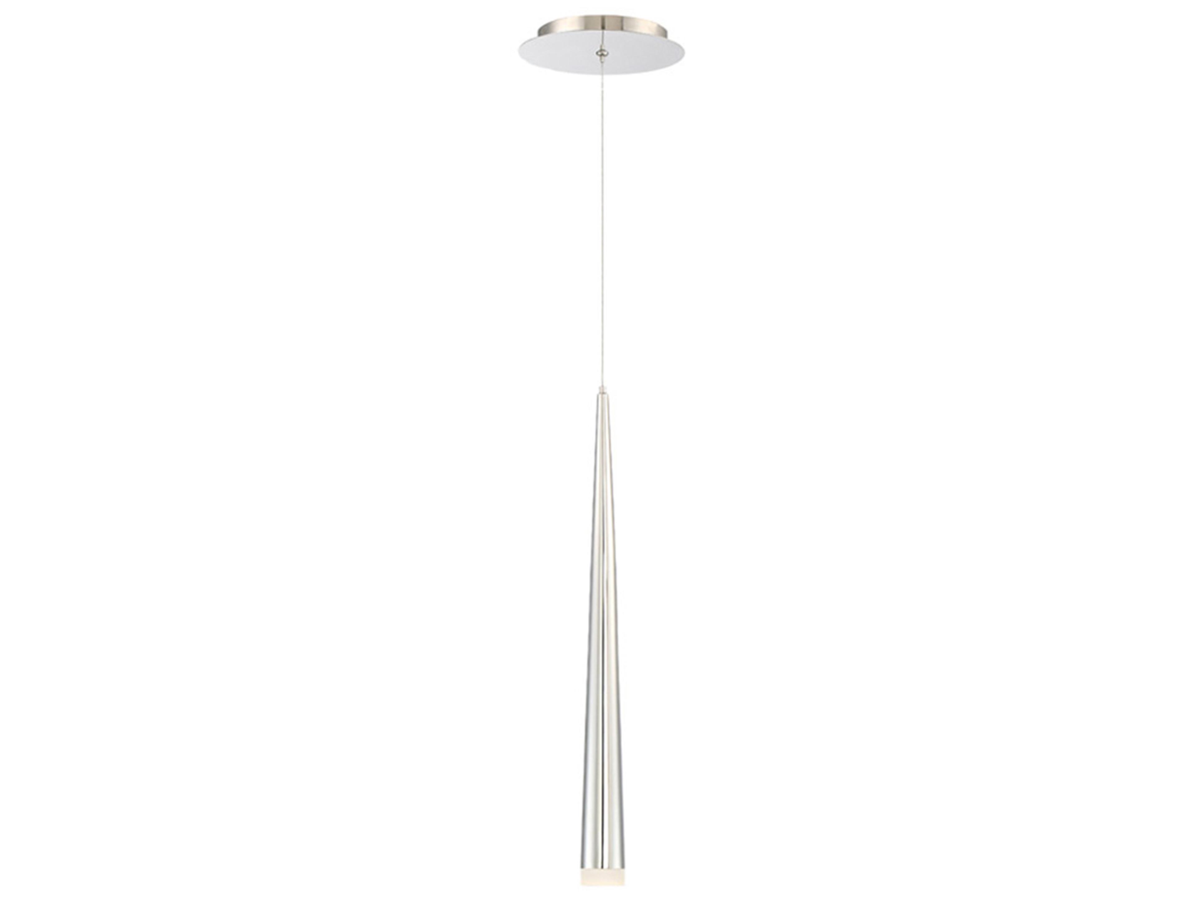 Cascade 1-Light Polished Nickel Glass LED Mini Pendant