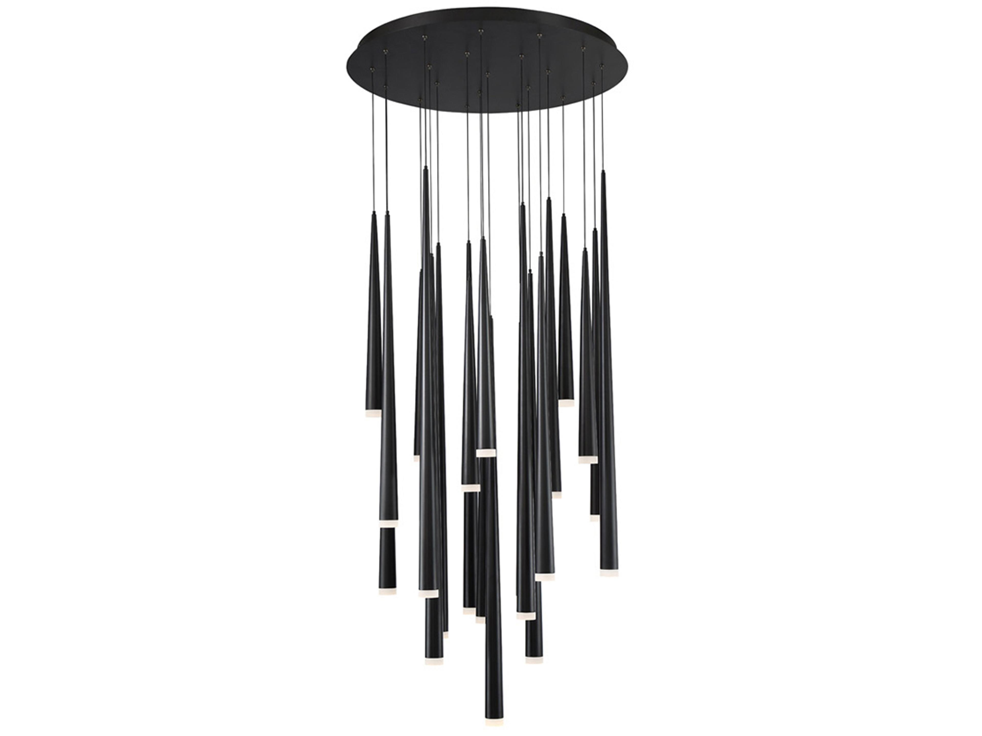 Cascade 21-Light Black Glass LED Pendant