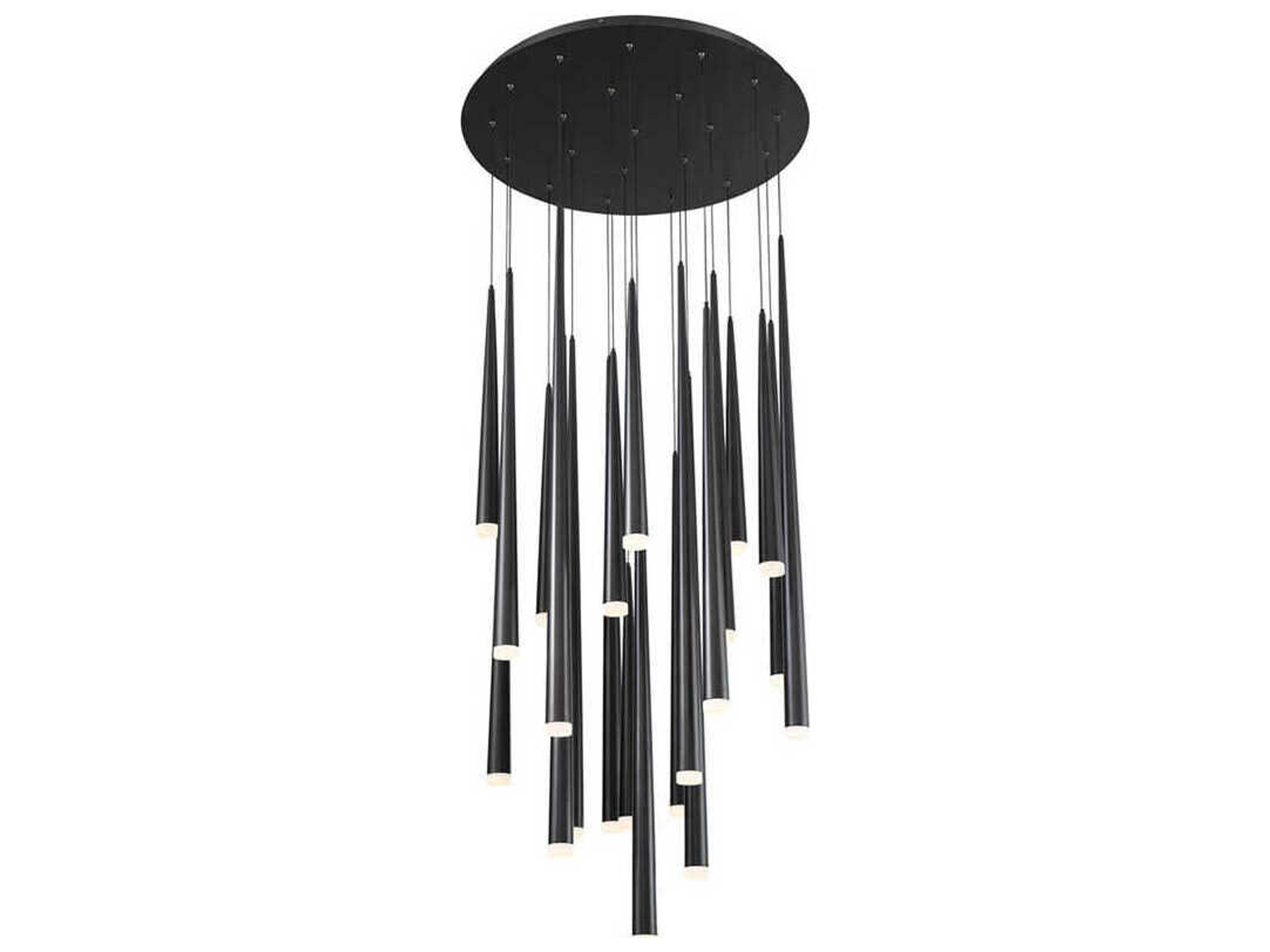 Modern Forms Cascade 21-Light Black Glass LED Pendant
