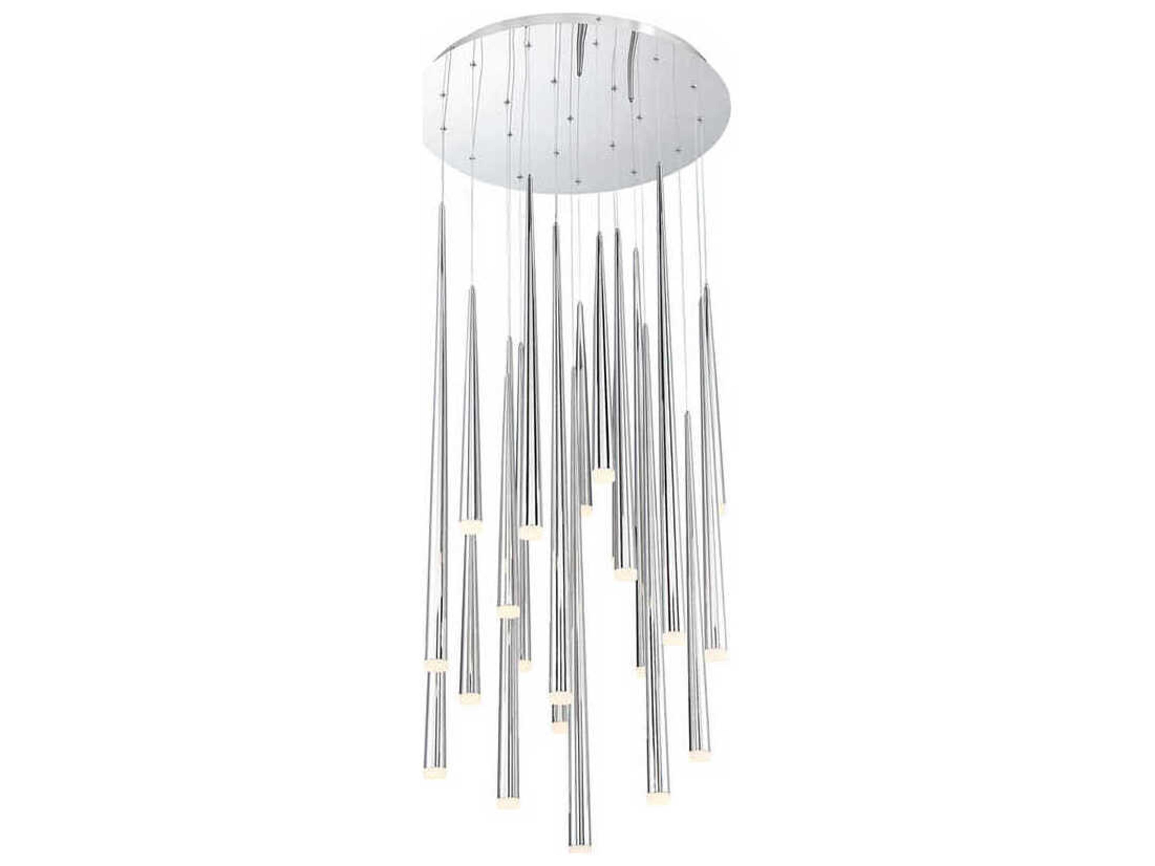 Modern Forms Cascade 21-Light Polished Nickel Glass LED Pendant