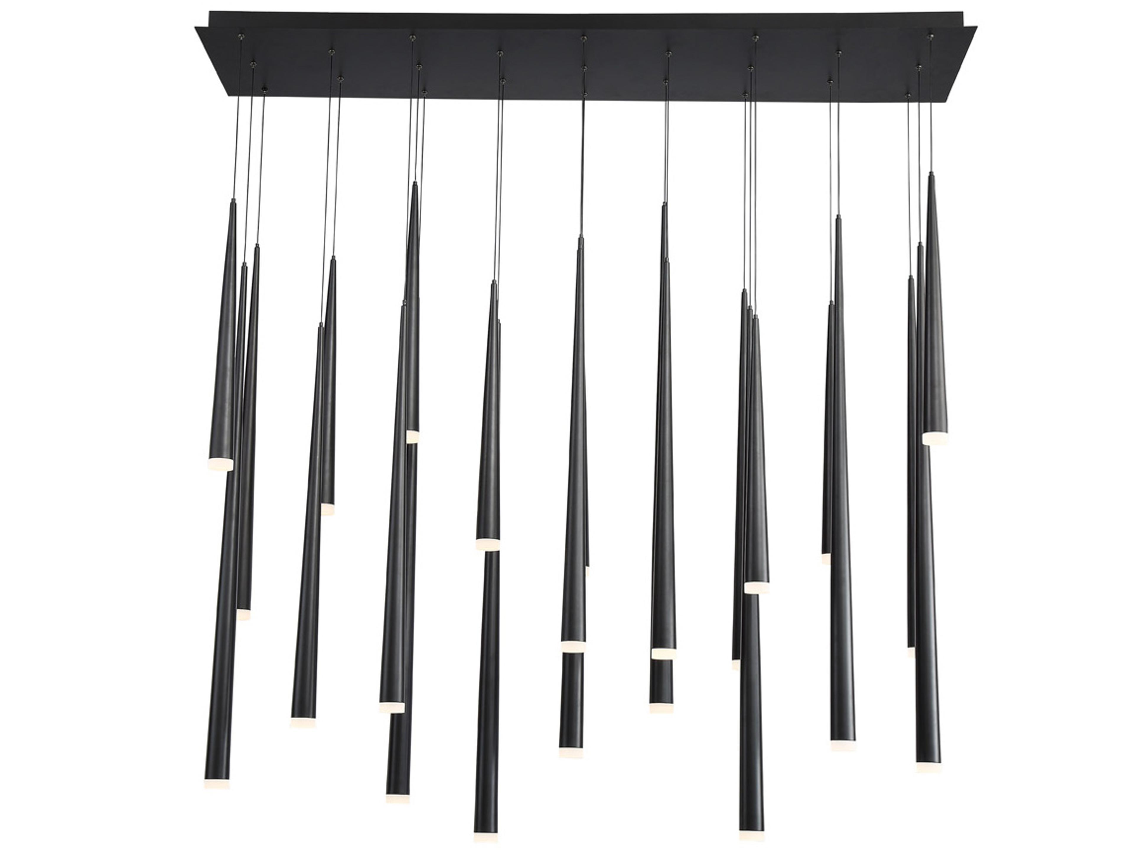 Modern Forms Cascade 23-Light Black Glass LED Linear Island Pendant