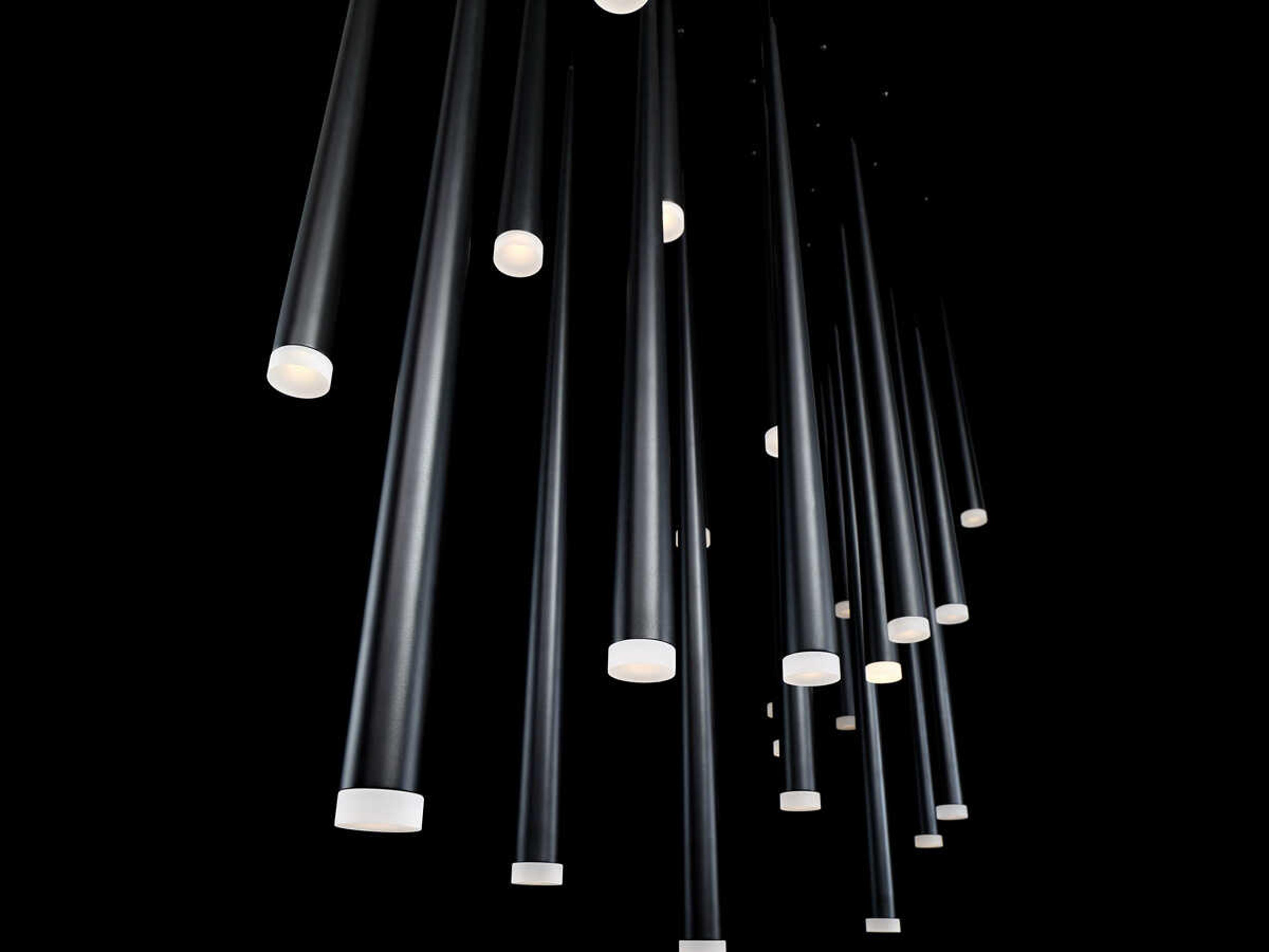 Modern Forms Cascade 23-Light Black Glass LED Linear Island Pendant