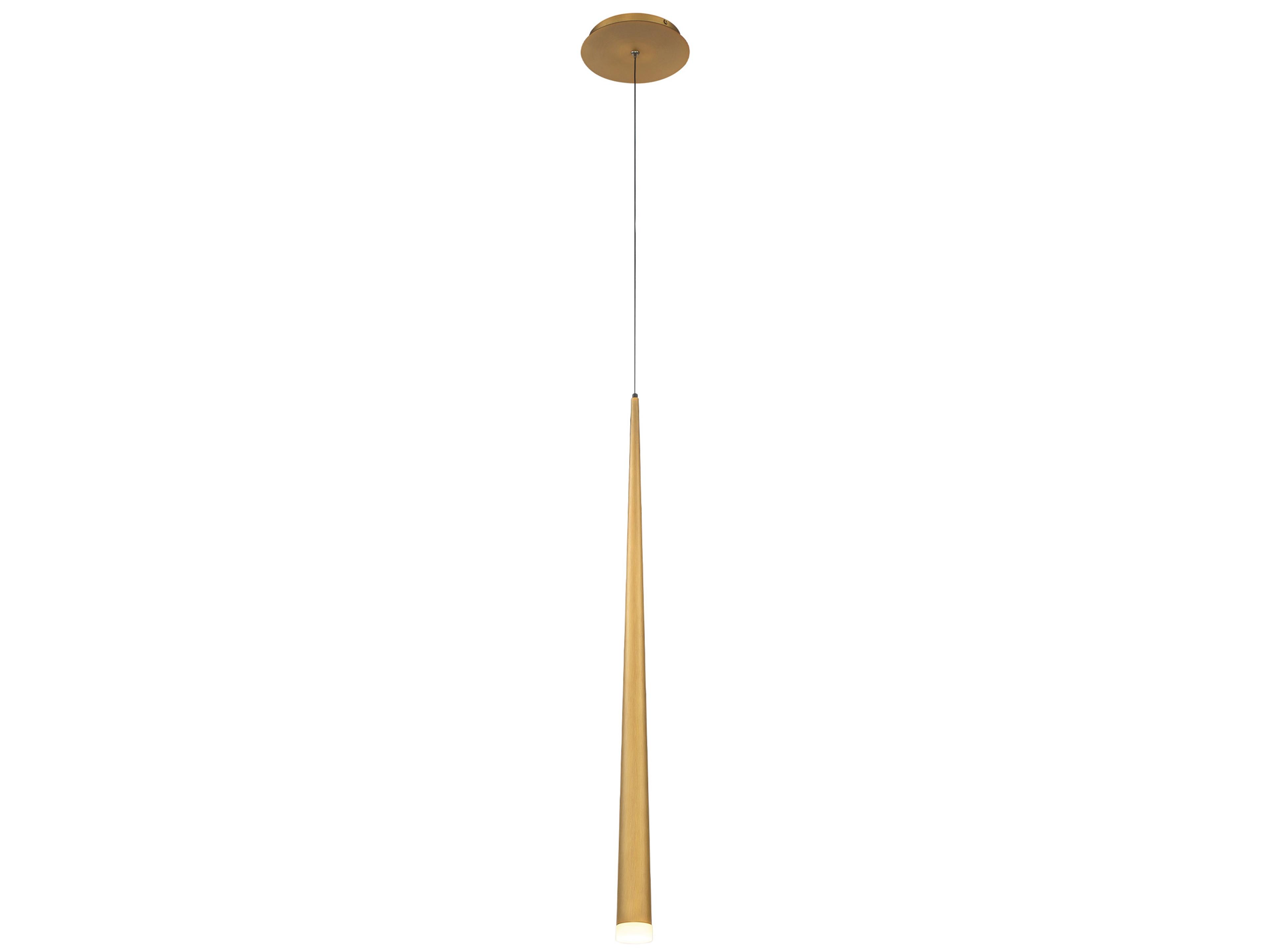 Cascade 1-Light Aged Brass Glass LED Mini Pendant