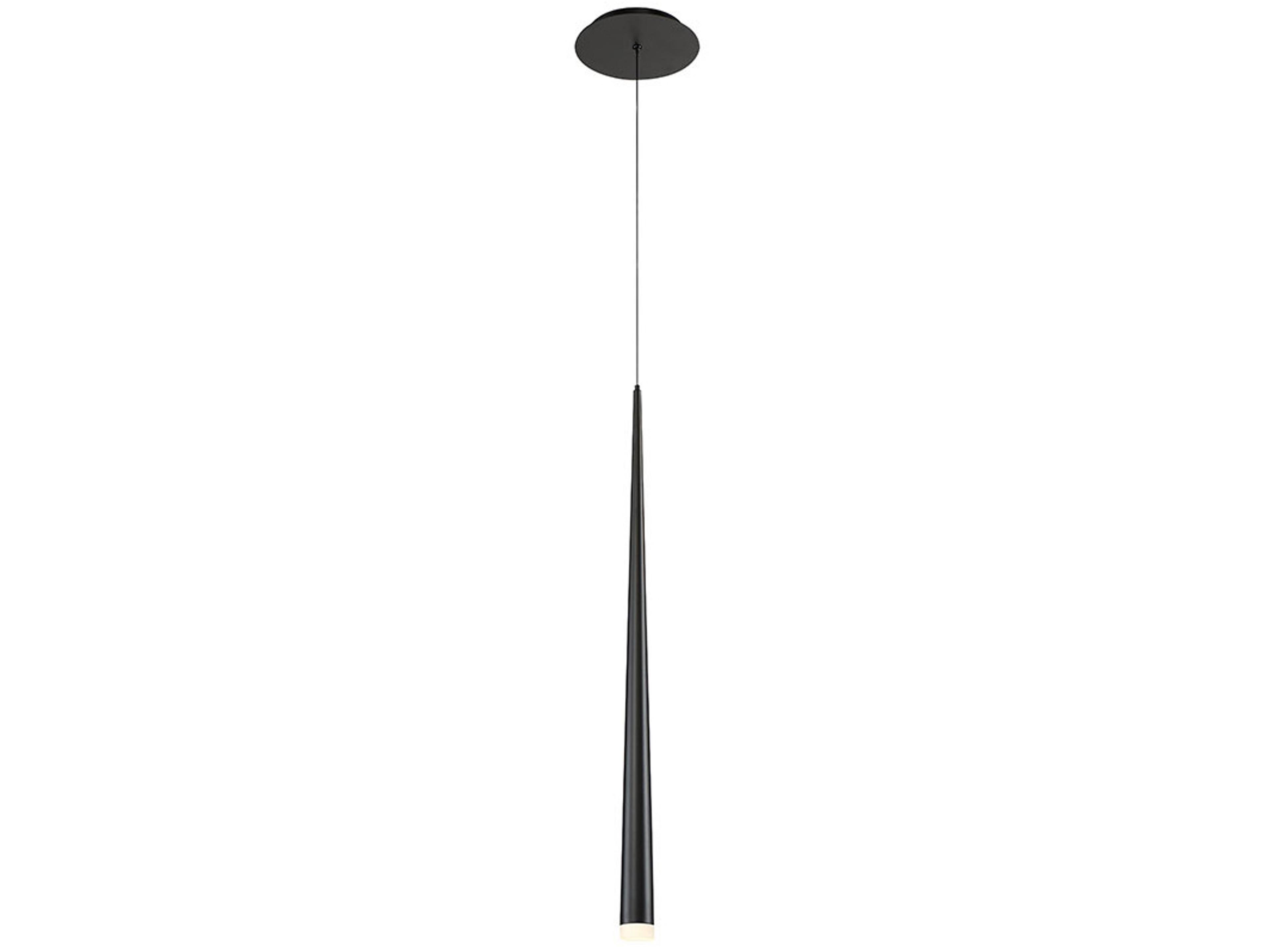 Cascade 1-Light Black Glass LED Mini Pendant