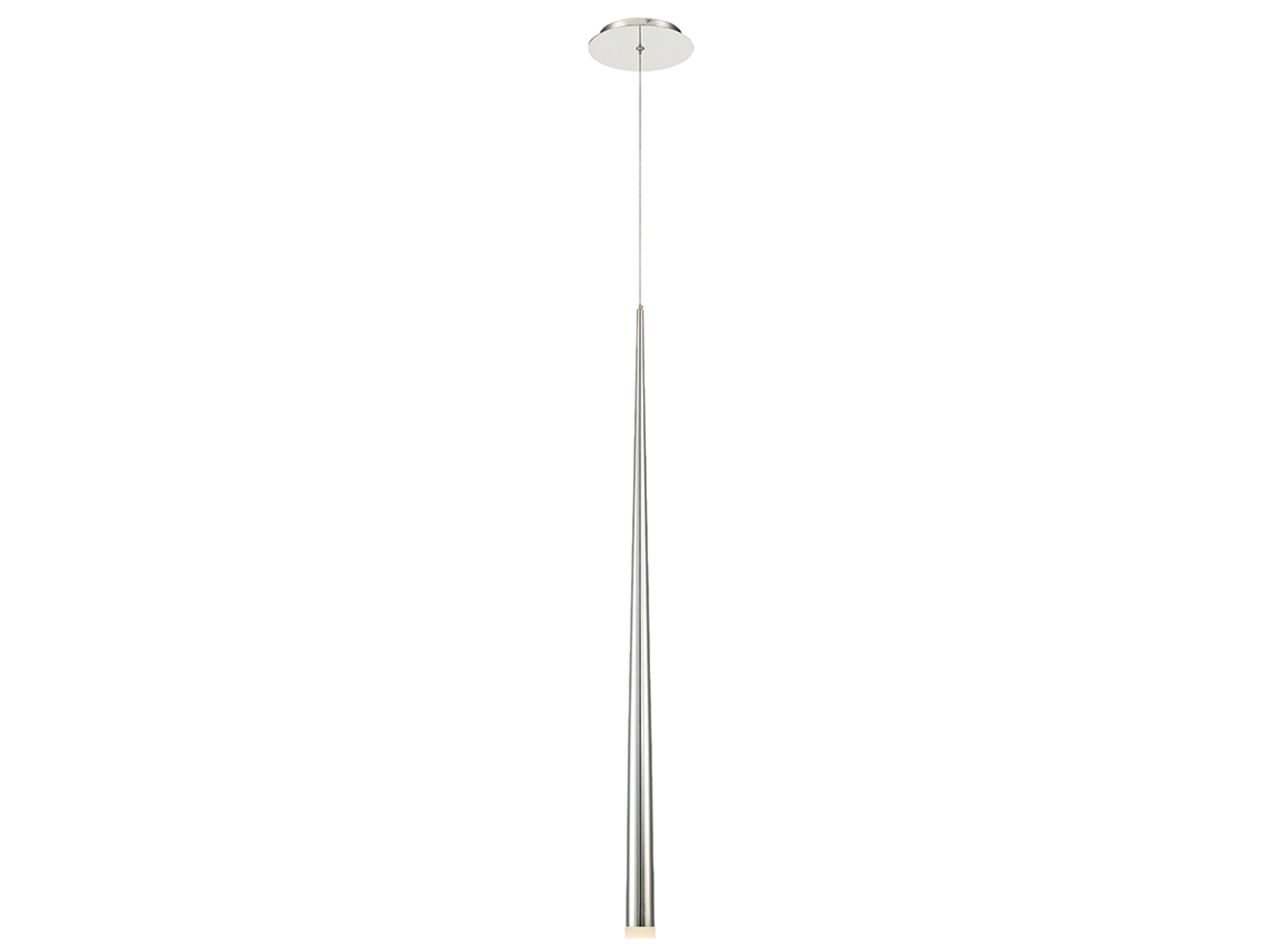 Cascade 1-Light Polished Nickel Glass LED Mini Pendant