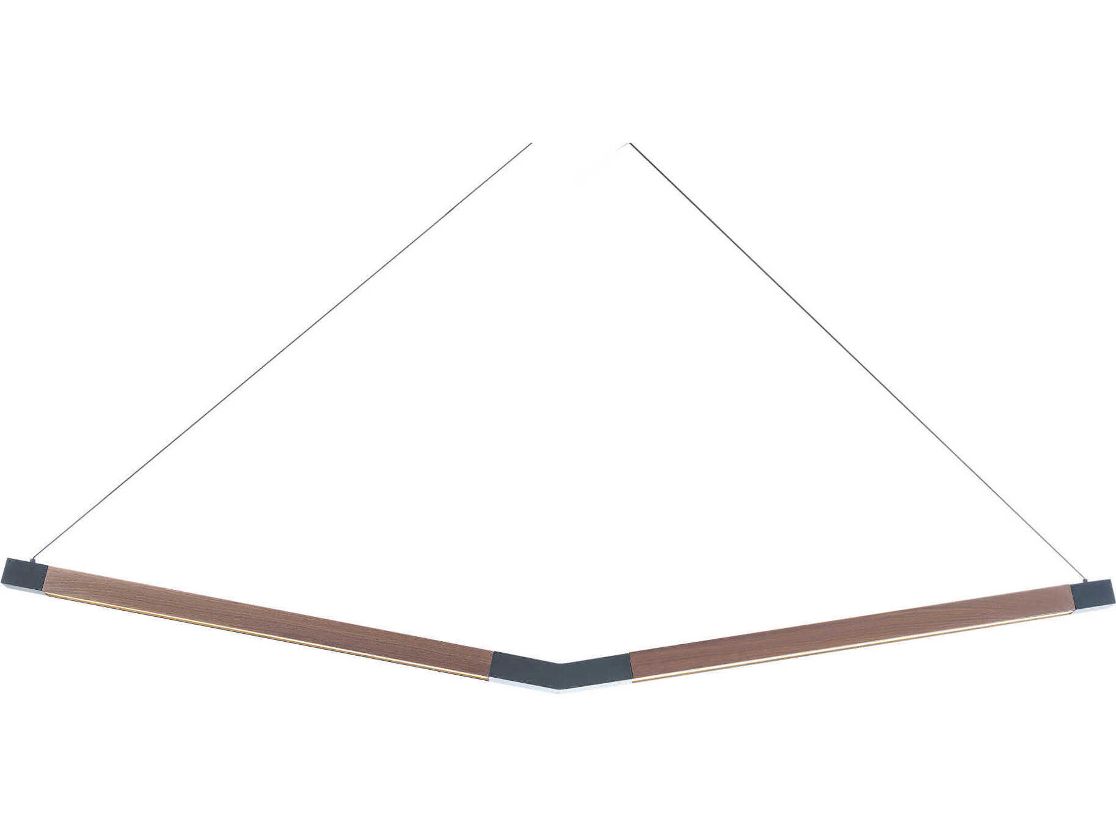 Modern Forms Bough 2-Light Black Dark Walnut Brown LED Linear Island Pendant