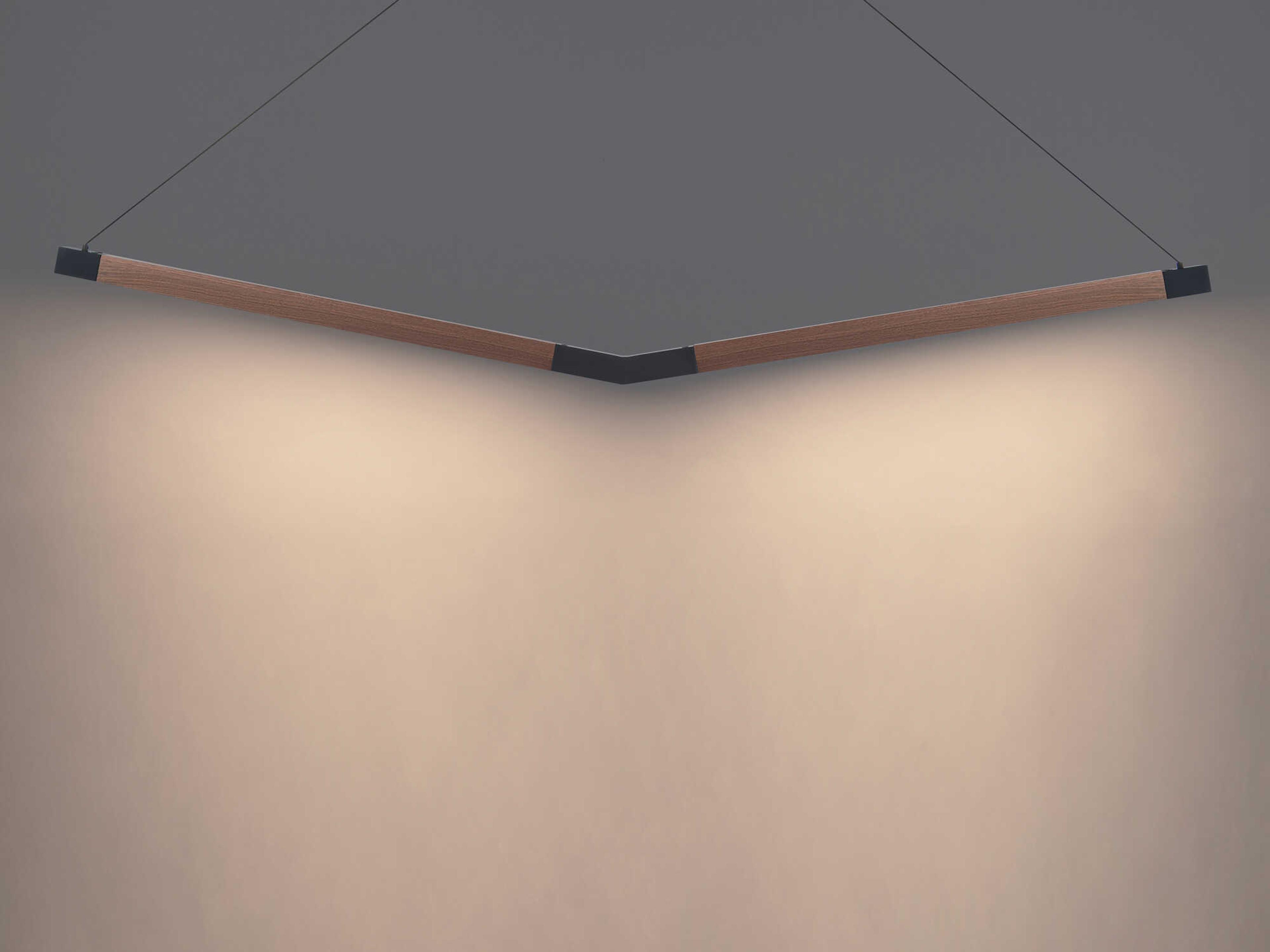 Modern Forms Bough 2-Light Black Dark Walnut Brown LED Linear Island Pendant