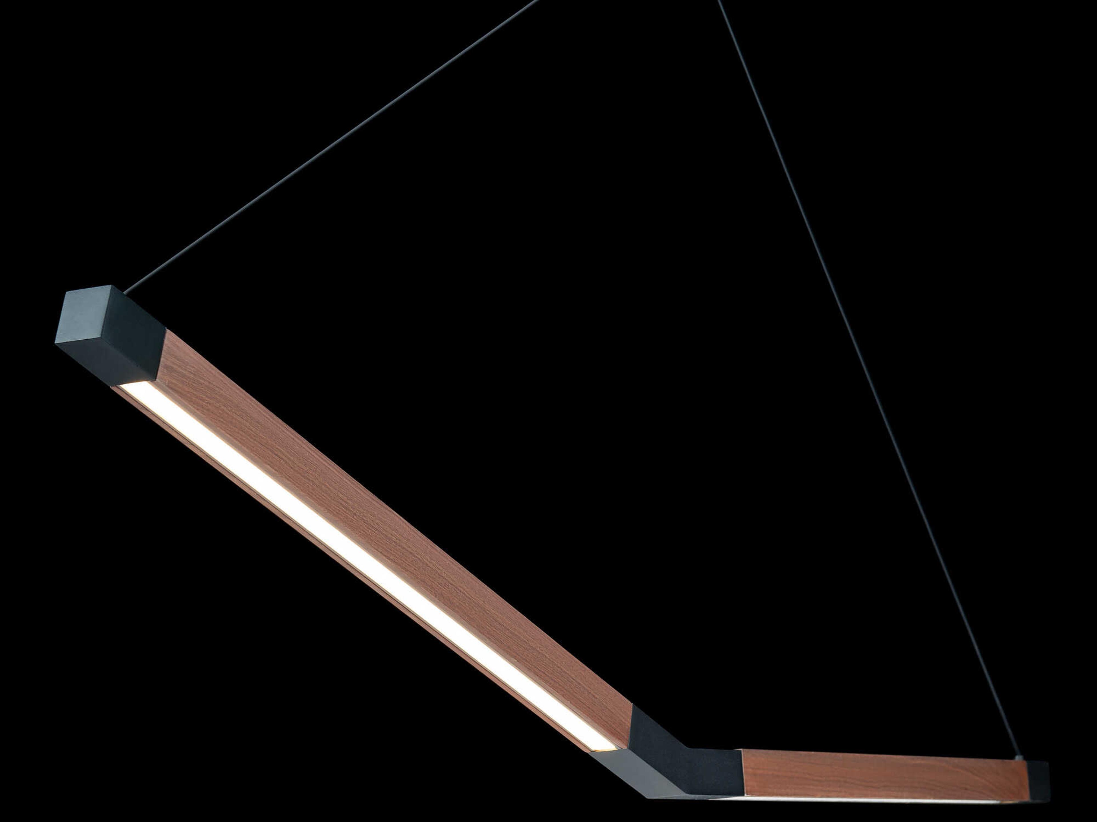 Modern Forms Bough 2-Light Black Dark Walnut Brown LED Linear Island Pendant