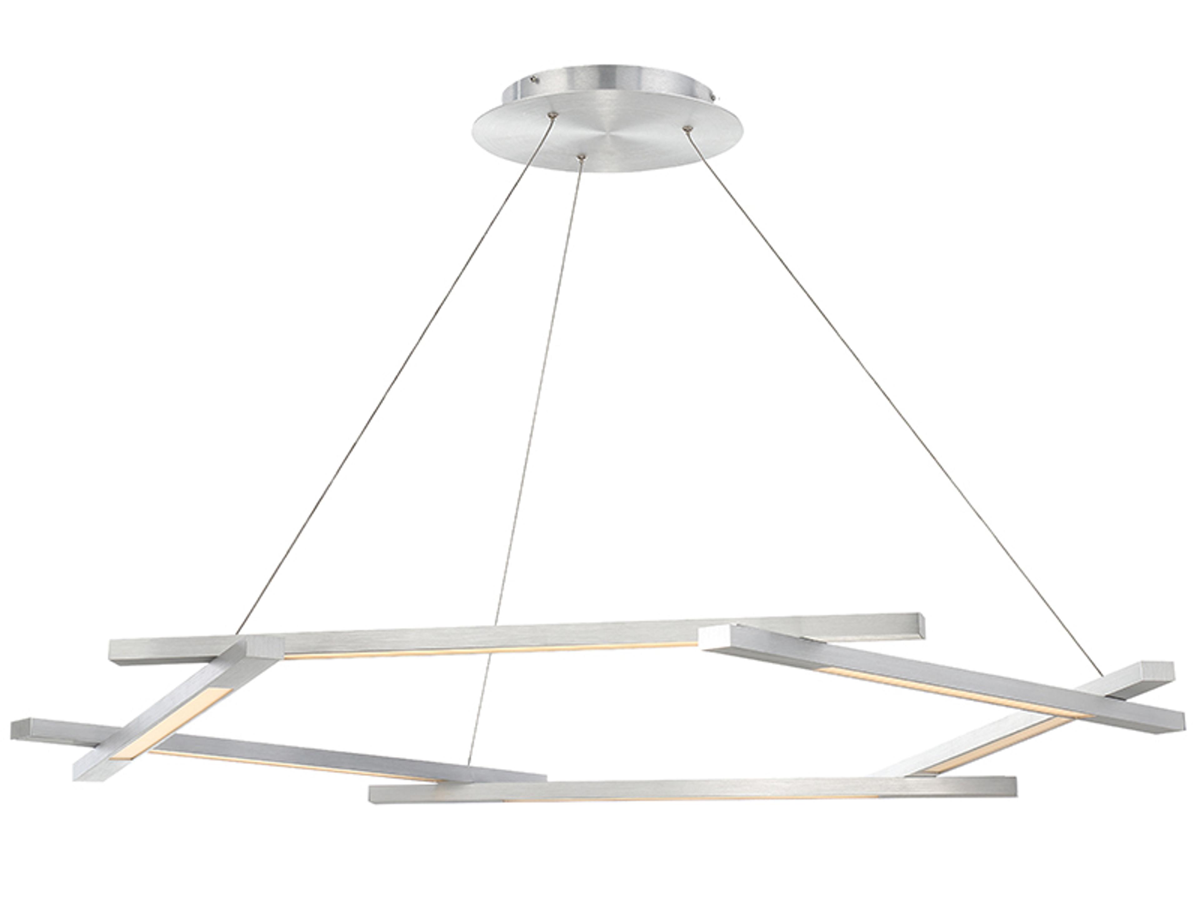 Metric 6-Light Brushed Aluminum Silver LED Pendant