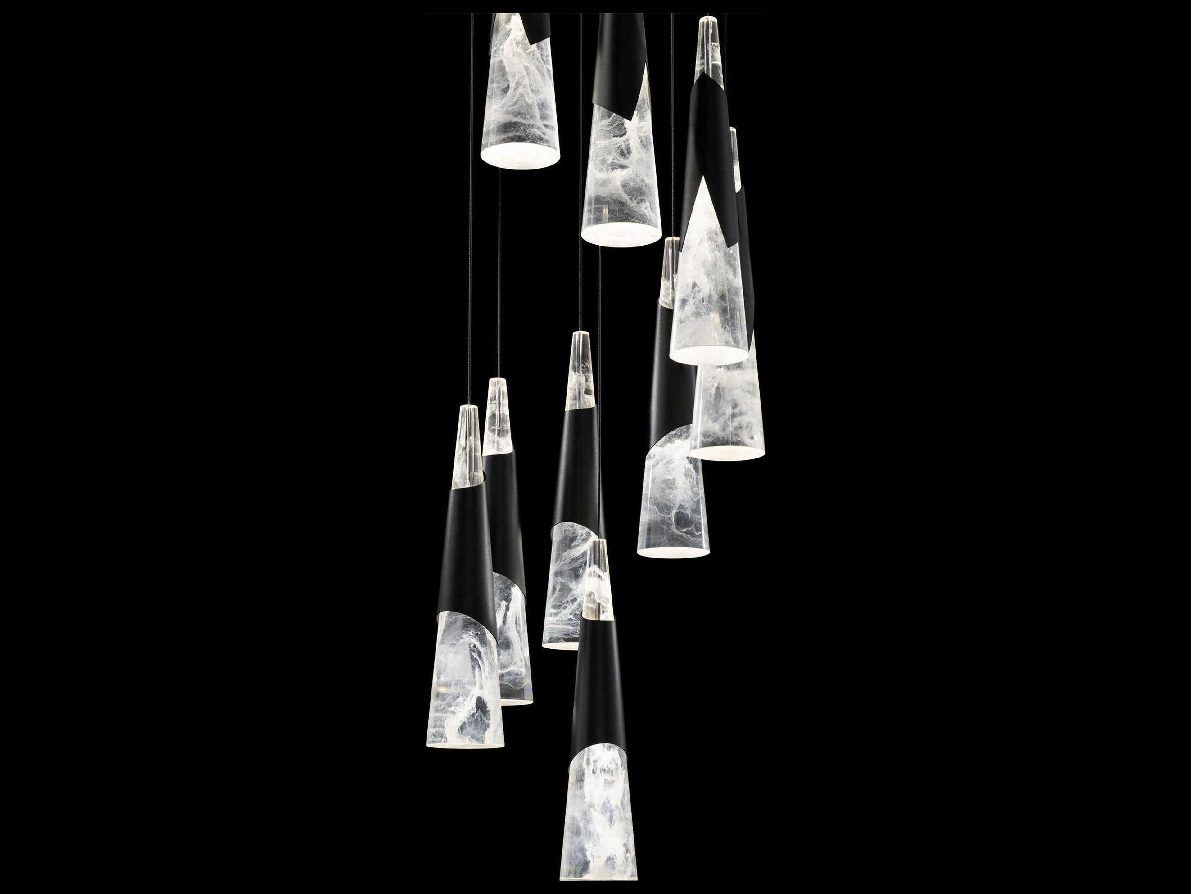 Modern Forms Kilt 9-Light Black Pendant