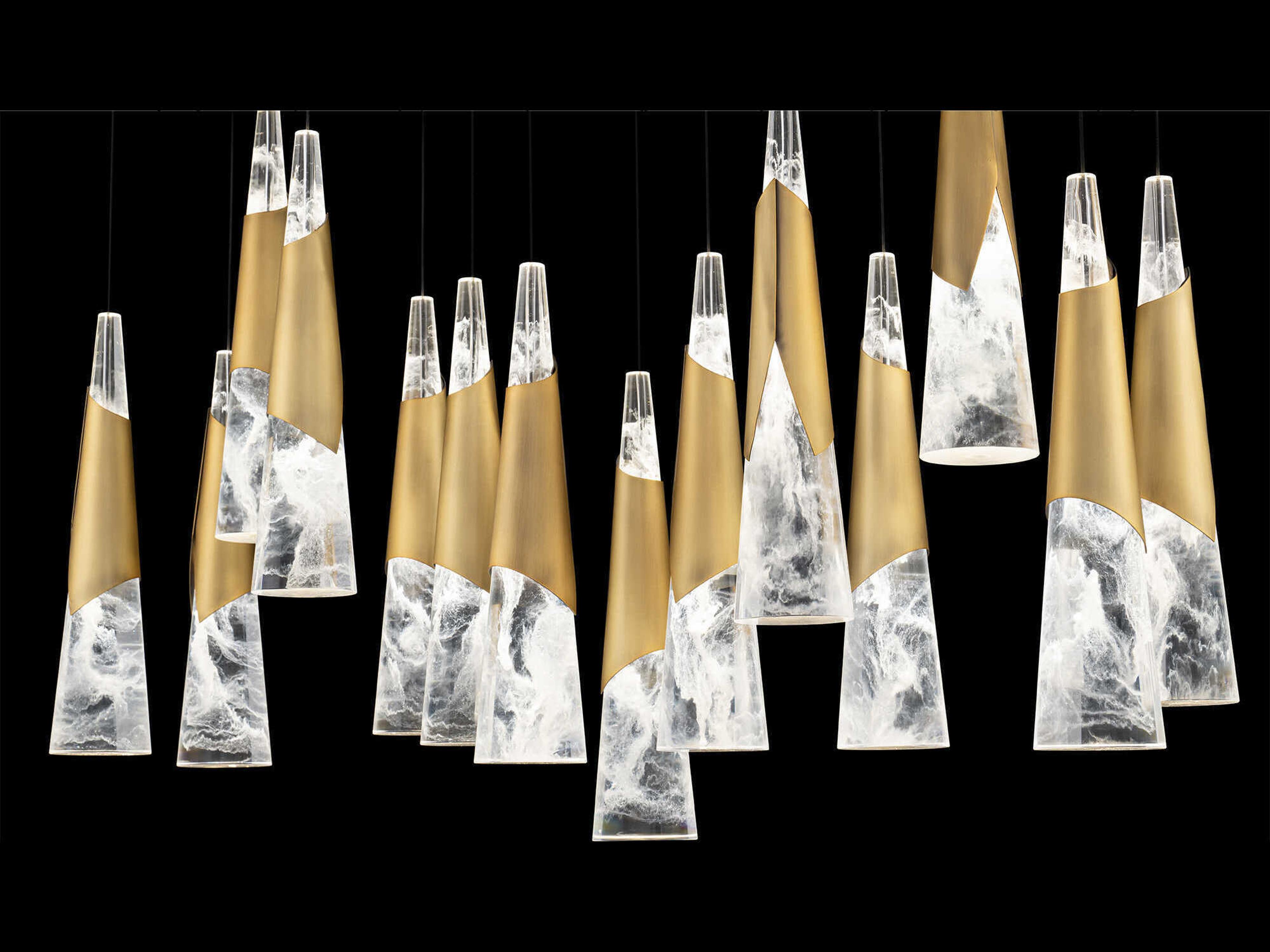 Modern Forms Kilt 14-Light Aged Brass Island Pendant