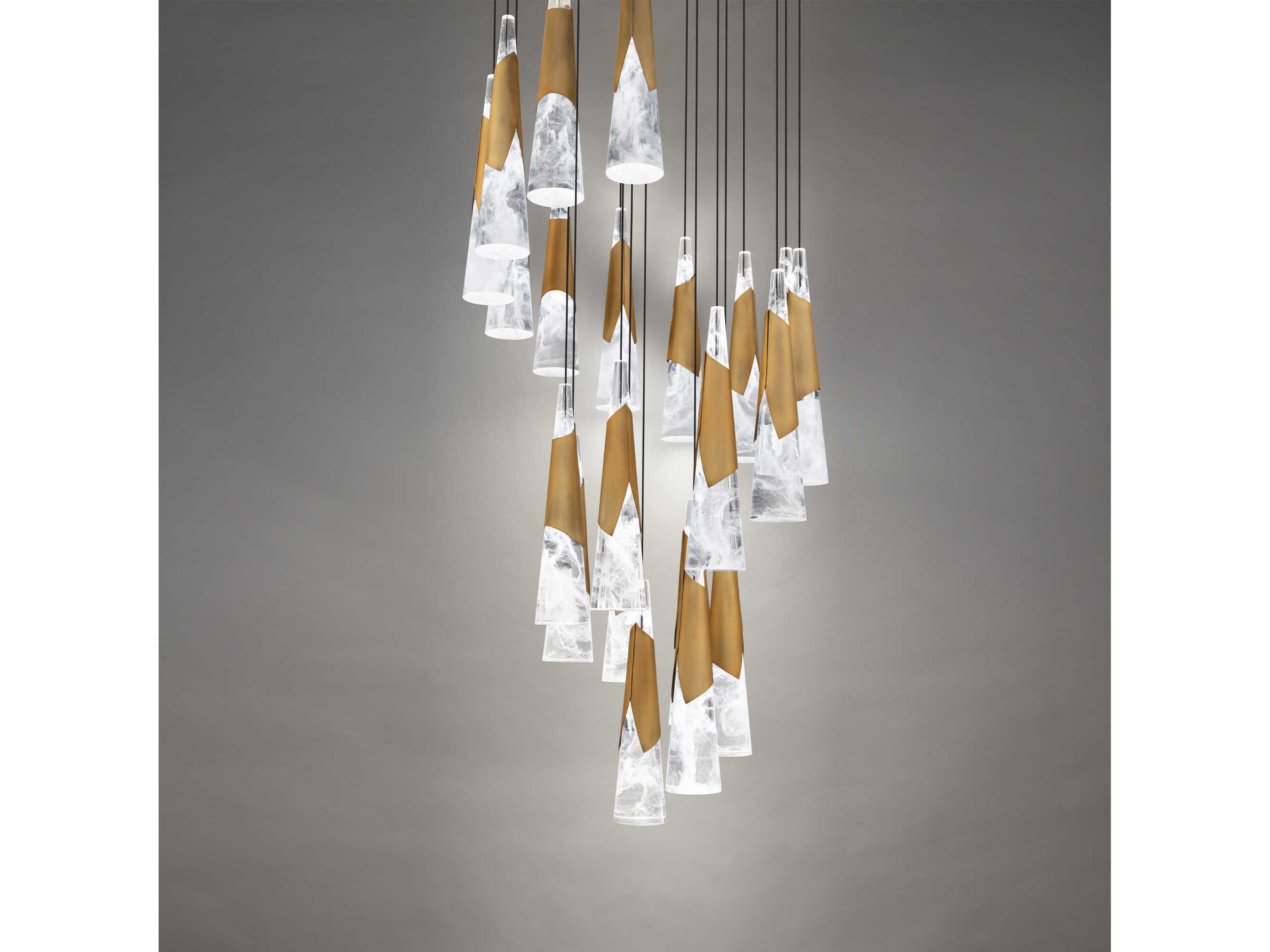 Modern Forms Kilt 21-Light Aged Brass Pendant