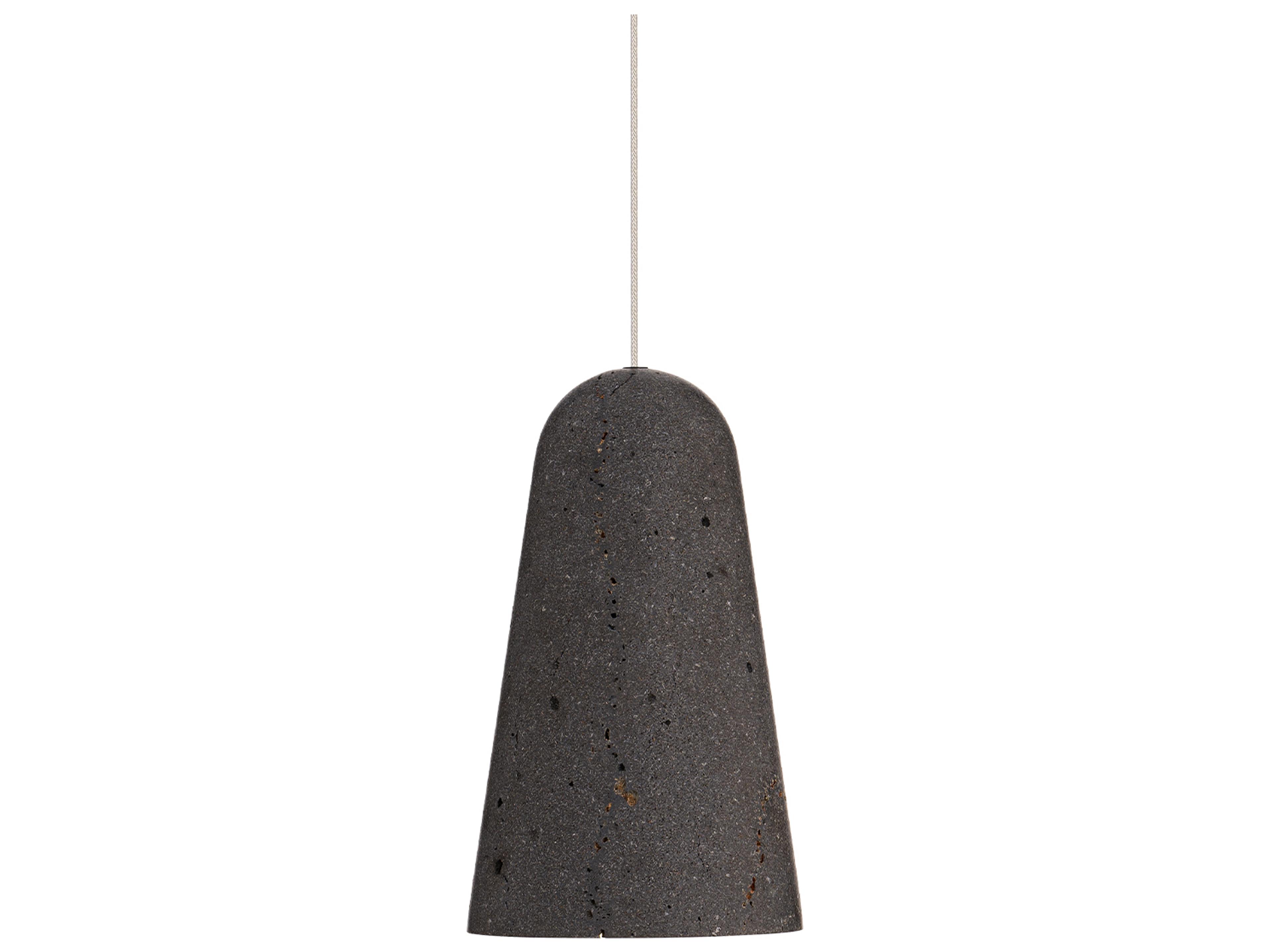Modern Forms Pompeii 1-Light Bassalt Stone Black Mini Pendant