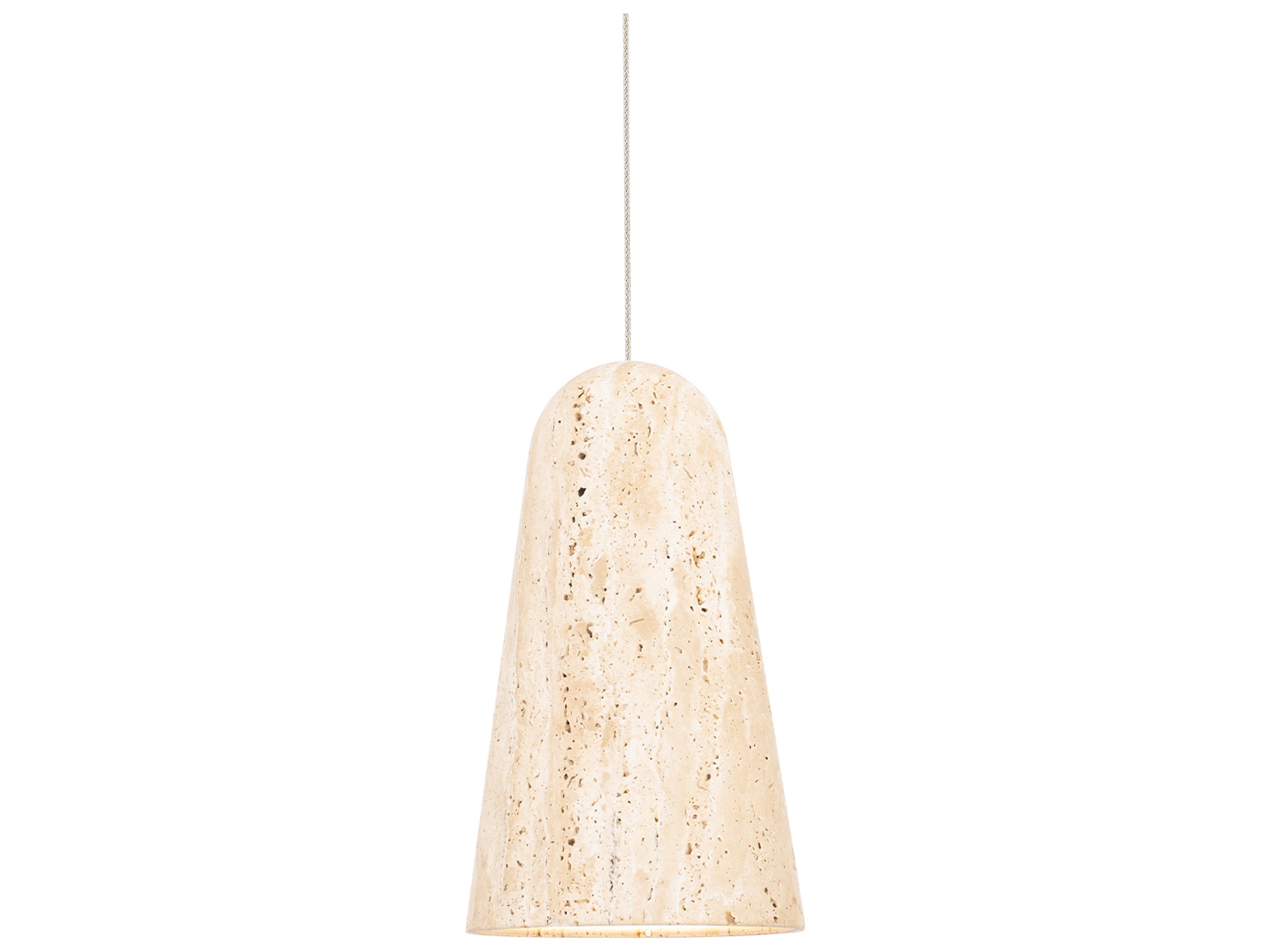 Modern Forms Pompeii 1-Light Beige Travertine Aged Brass Mini Pendant