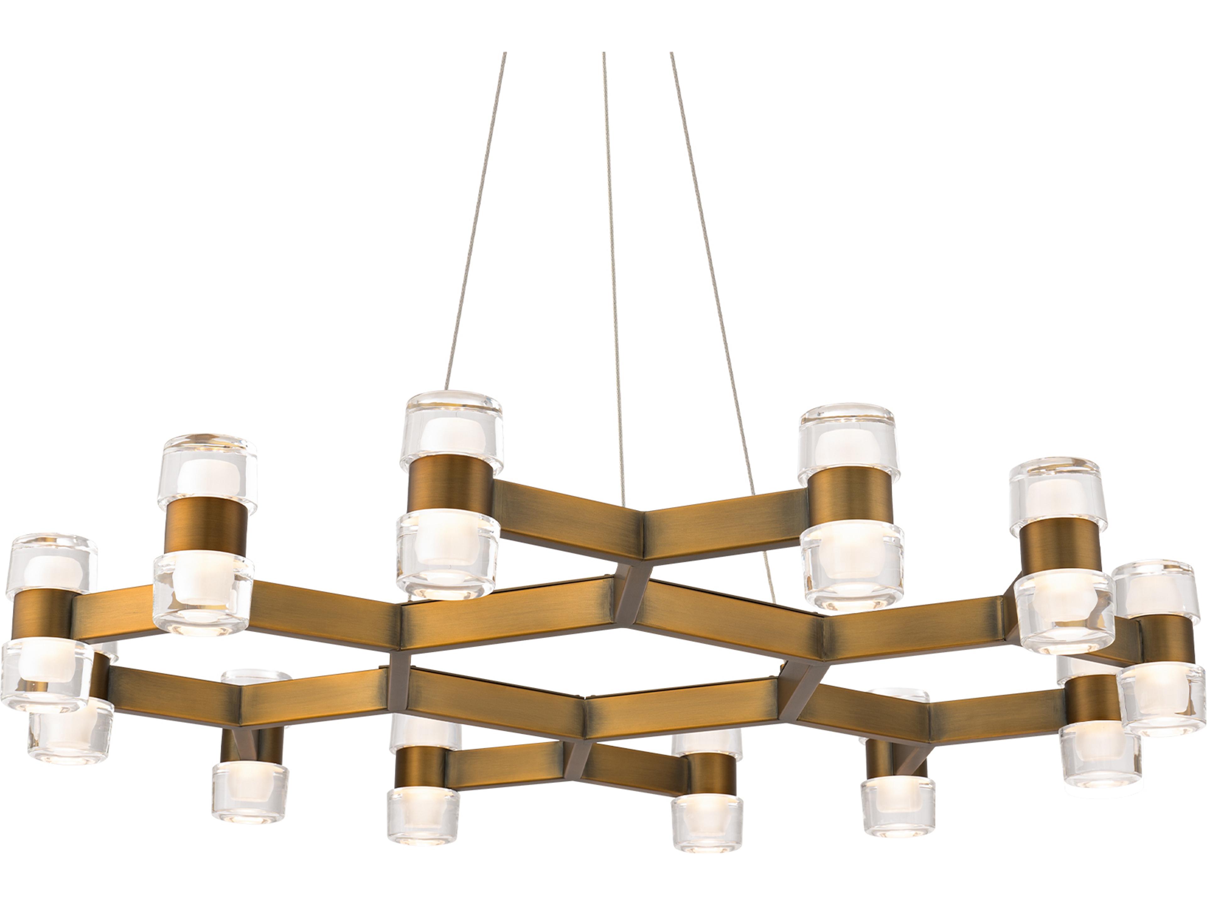 Dashe 24-Light Aged Brass Geometric Chandelier