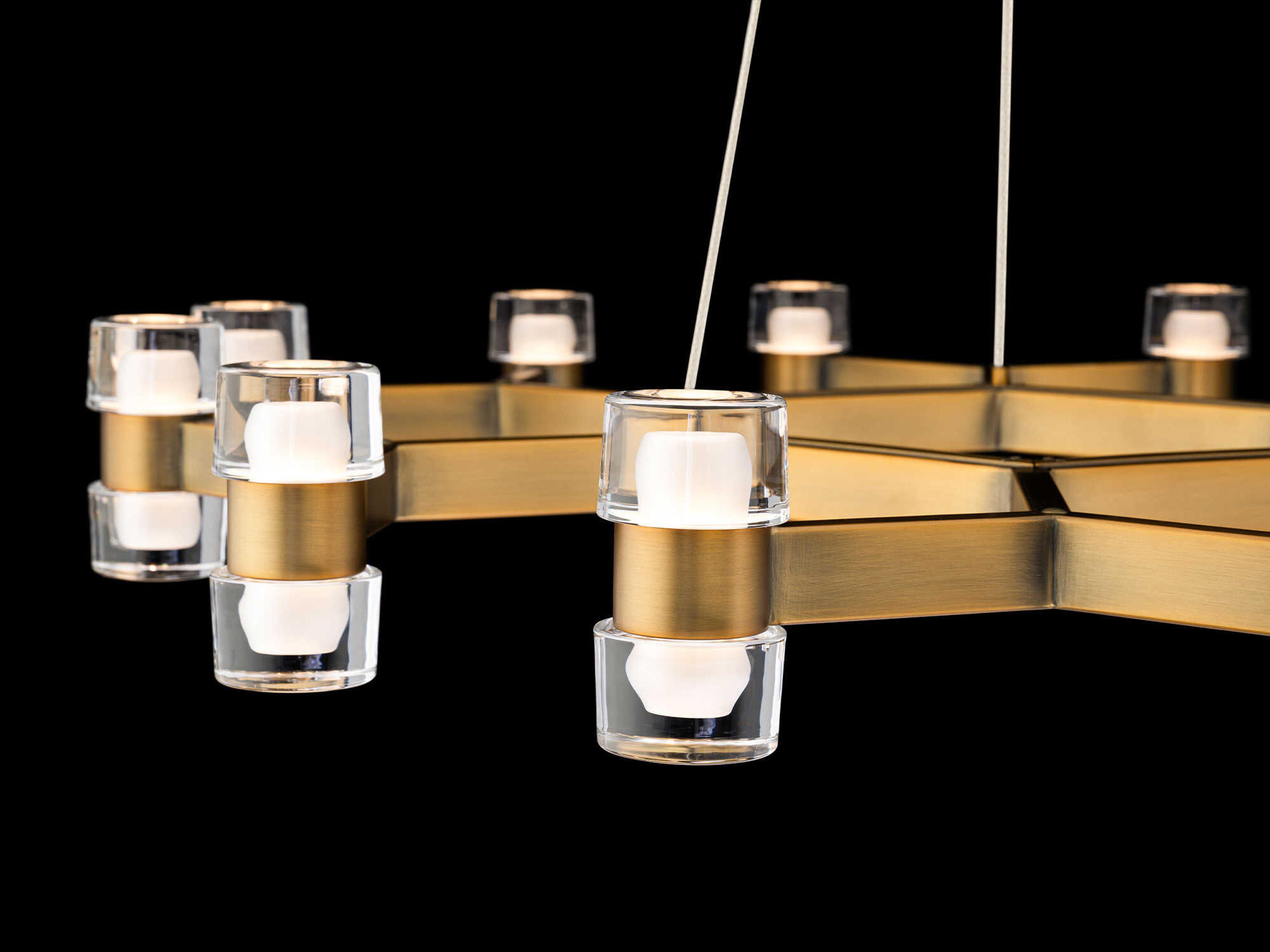 Modern Forms Dashe 24-Light Aged Brass Geometric Chandelier