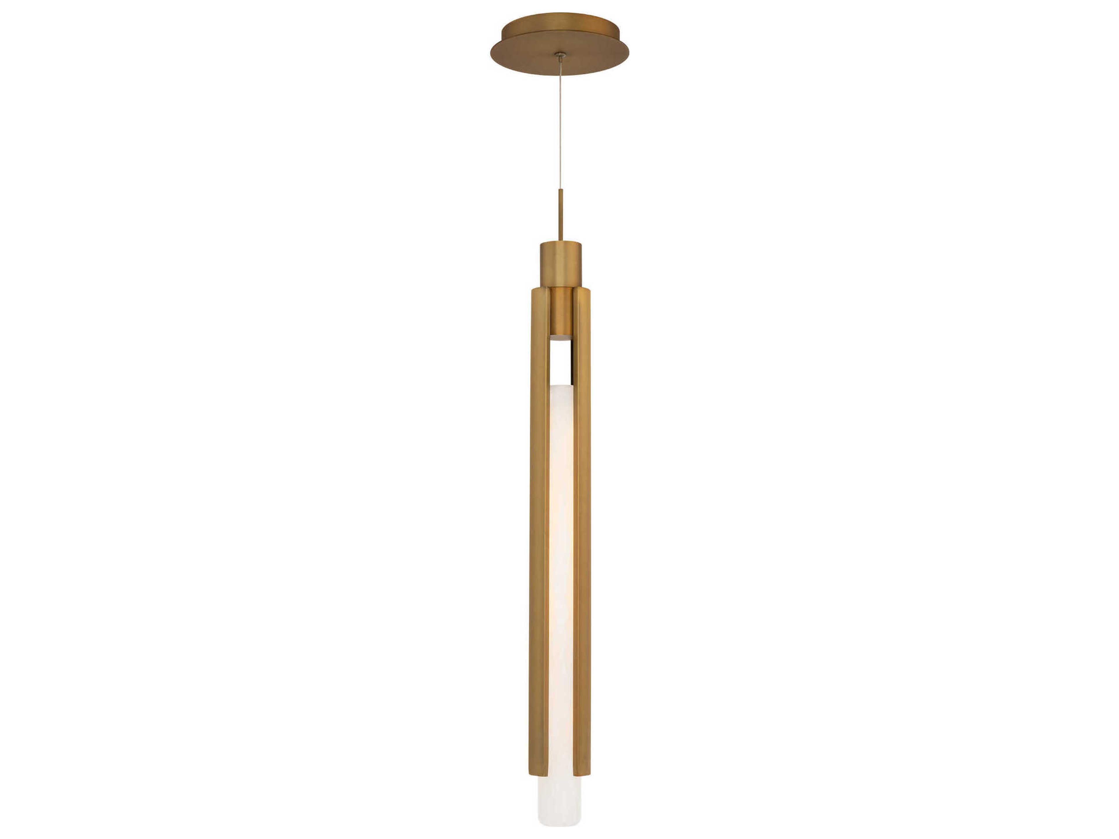 Modern Forms Saber 1-Light Aged Brass Linear Mini Pendant