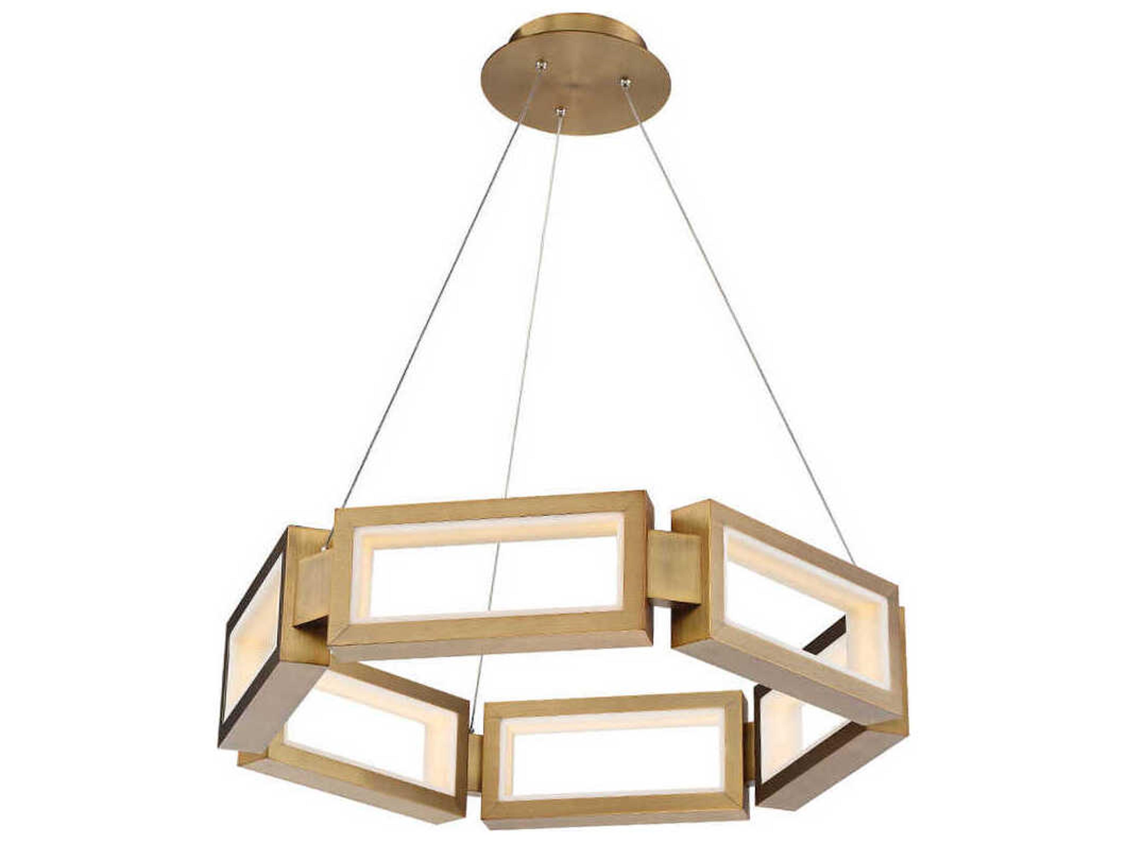 Modern Forms Mies 6-Light Aged Brass LED Pendant