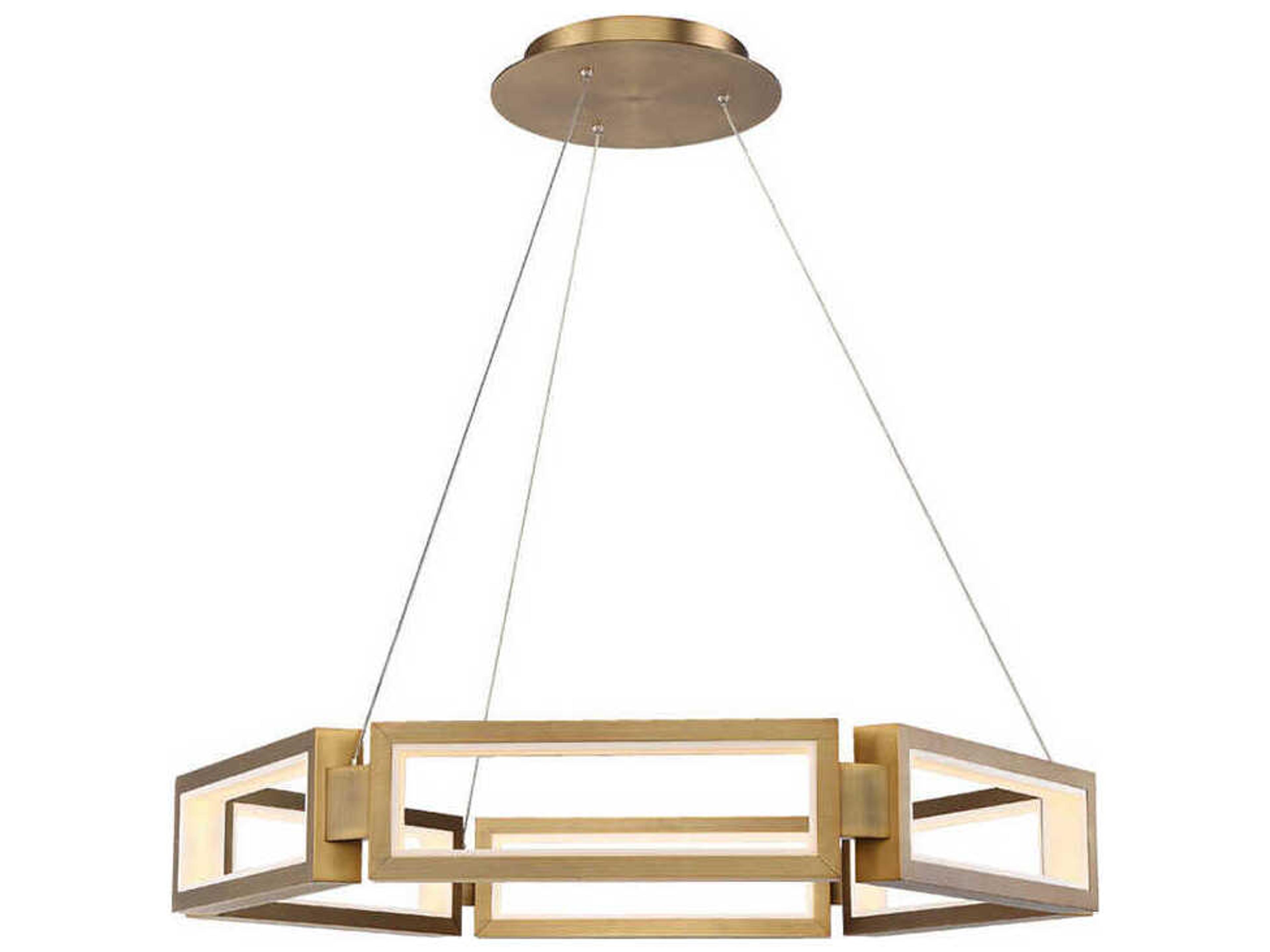 Mies 6-Light Aged Brass LED Pendant