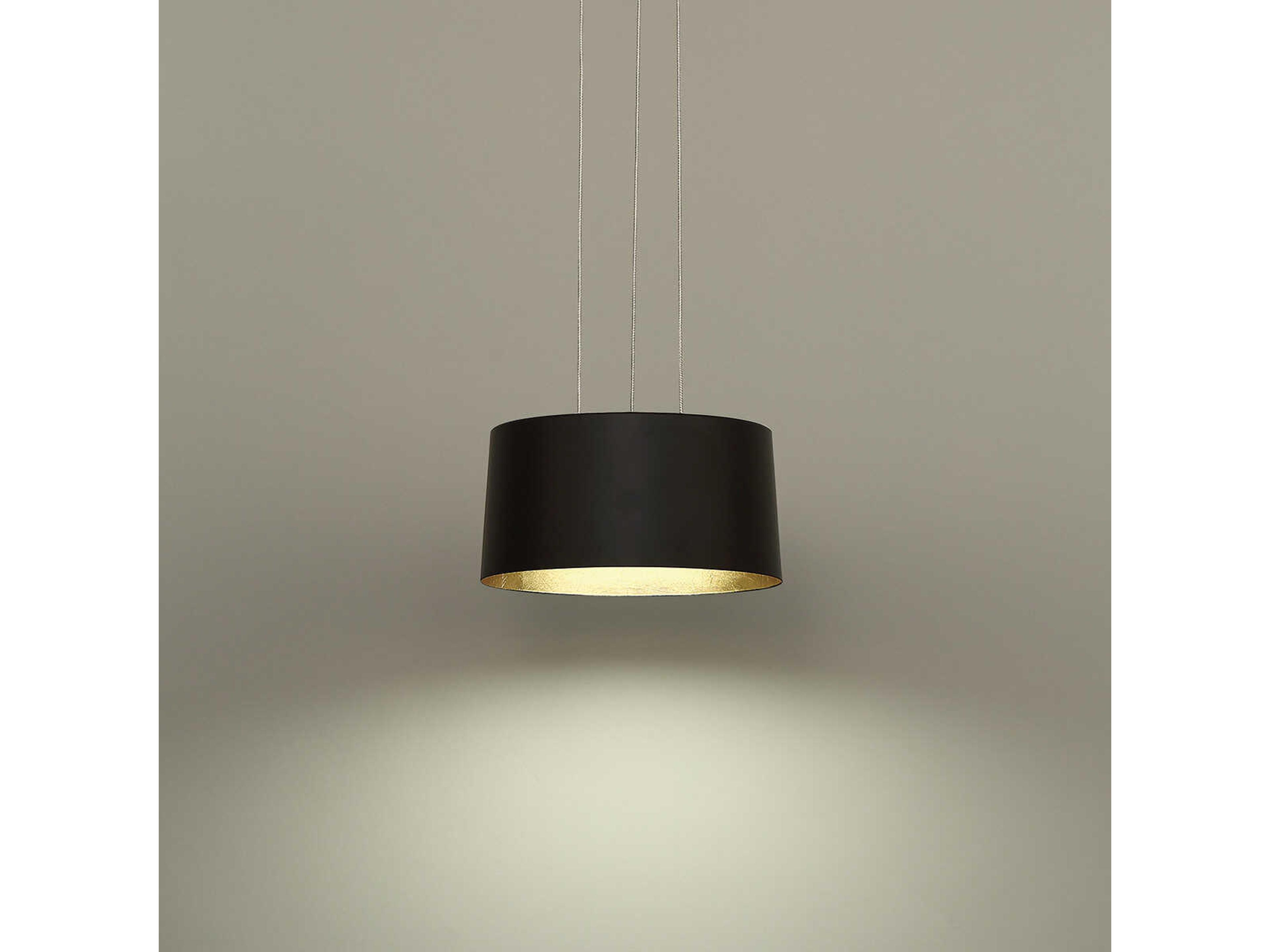 Modern Forms Marimba 1-Light Black Gold Leaf Glass LED Drum Mini Pendant